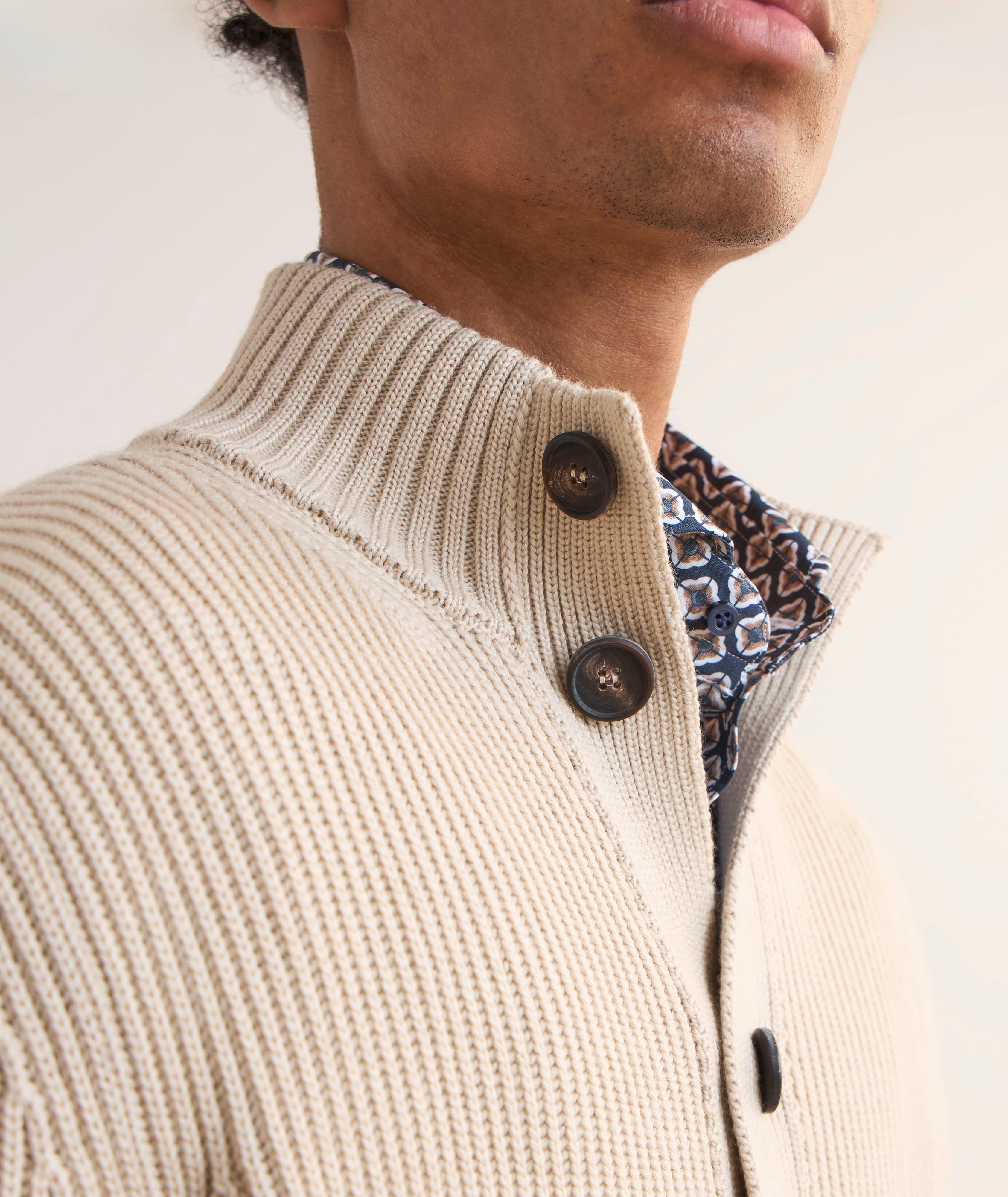 Cardigan en tricot côtelé de laine mérinos image 3