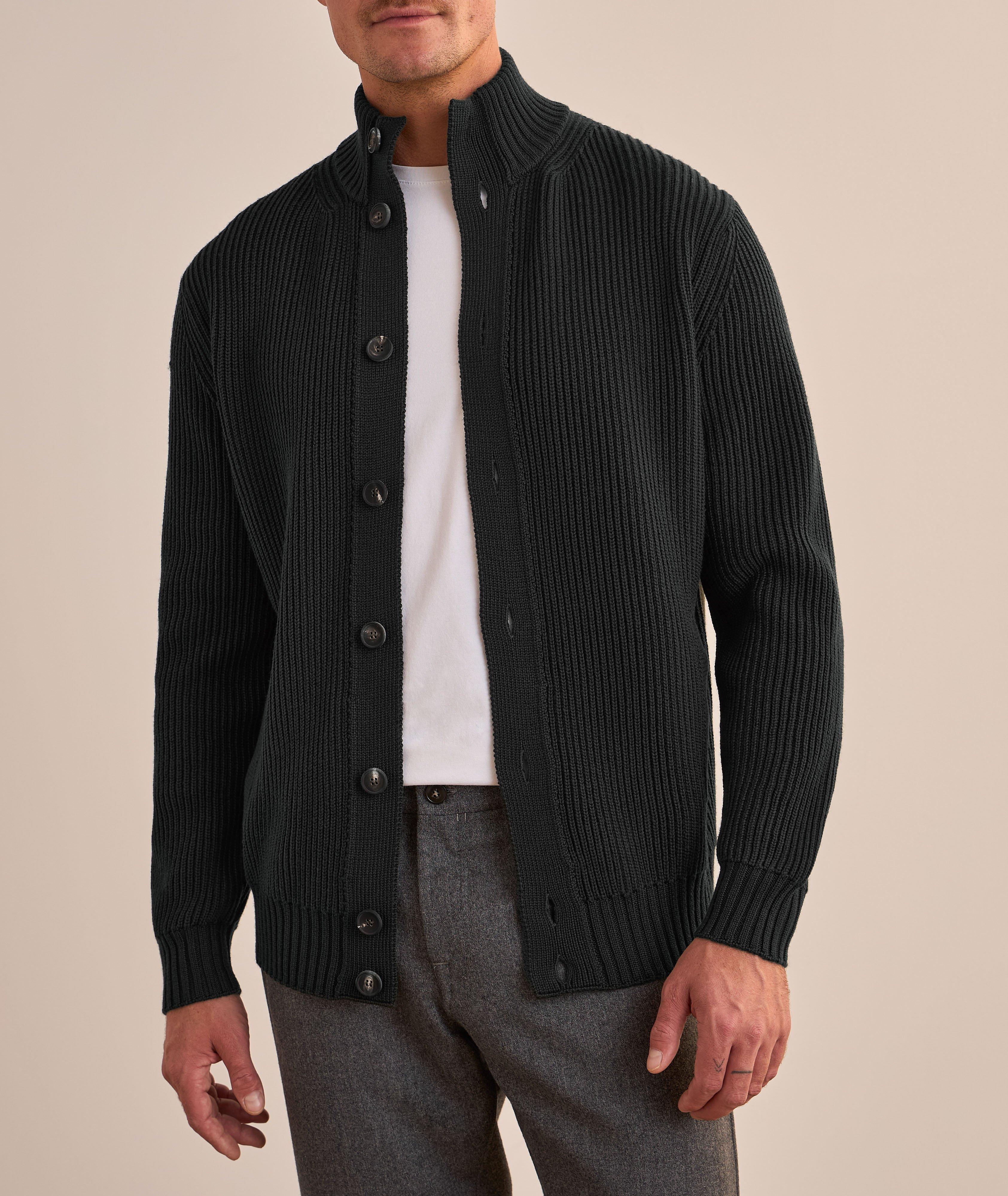 Merino Wool Ribbed Cardigan  image 1