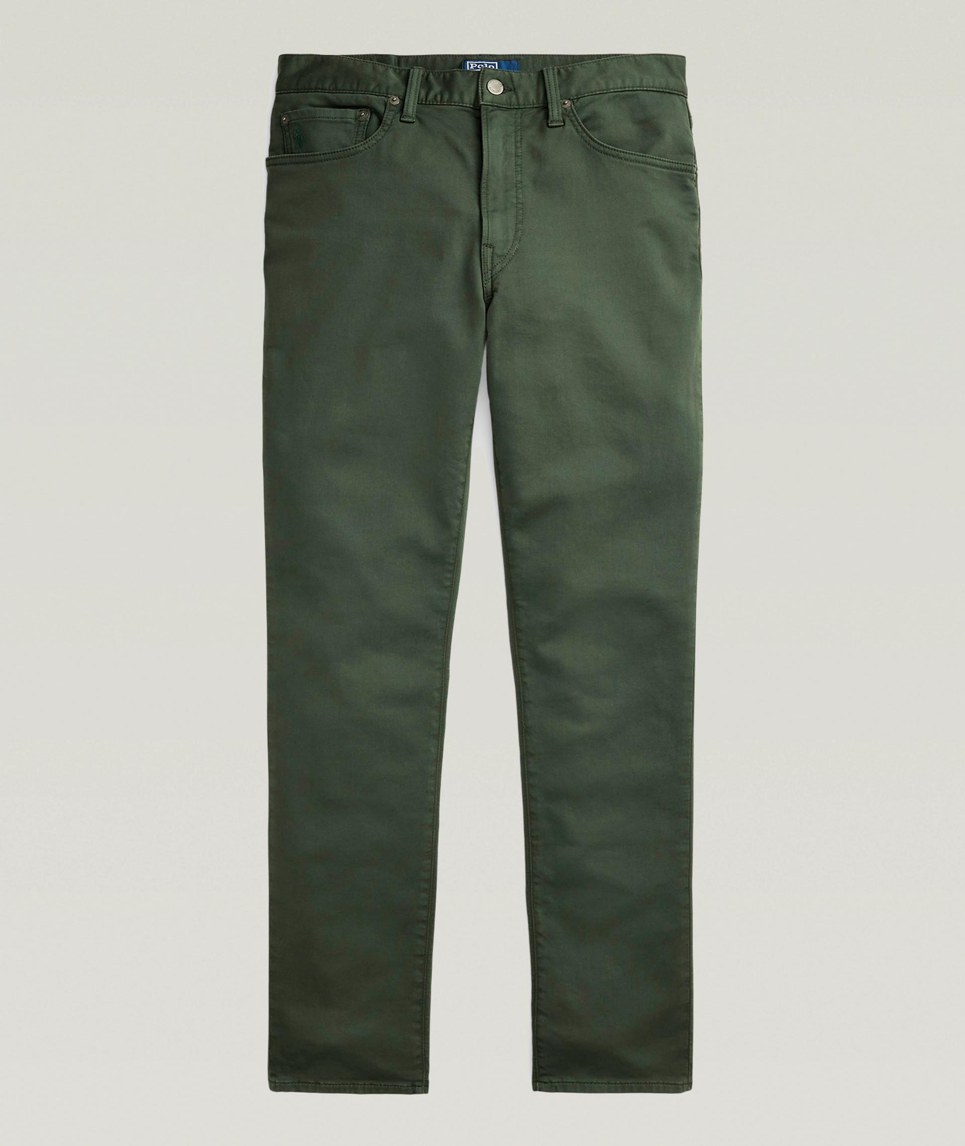 Pantalon cinq poches en sergé de coton stretch image 0