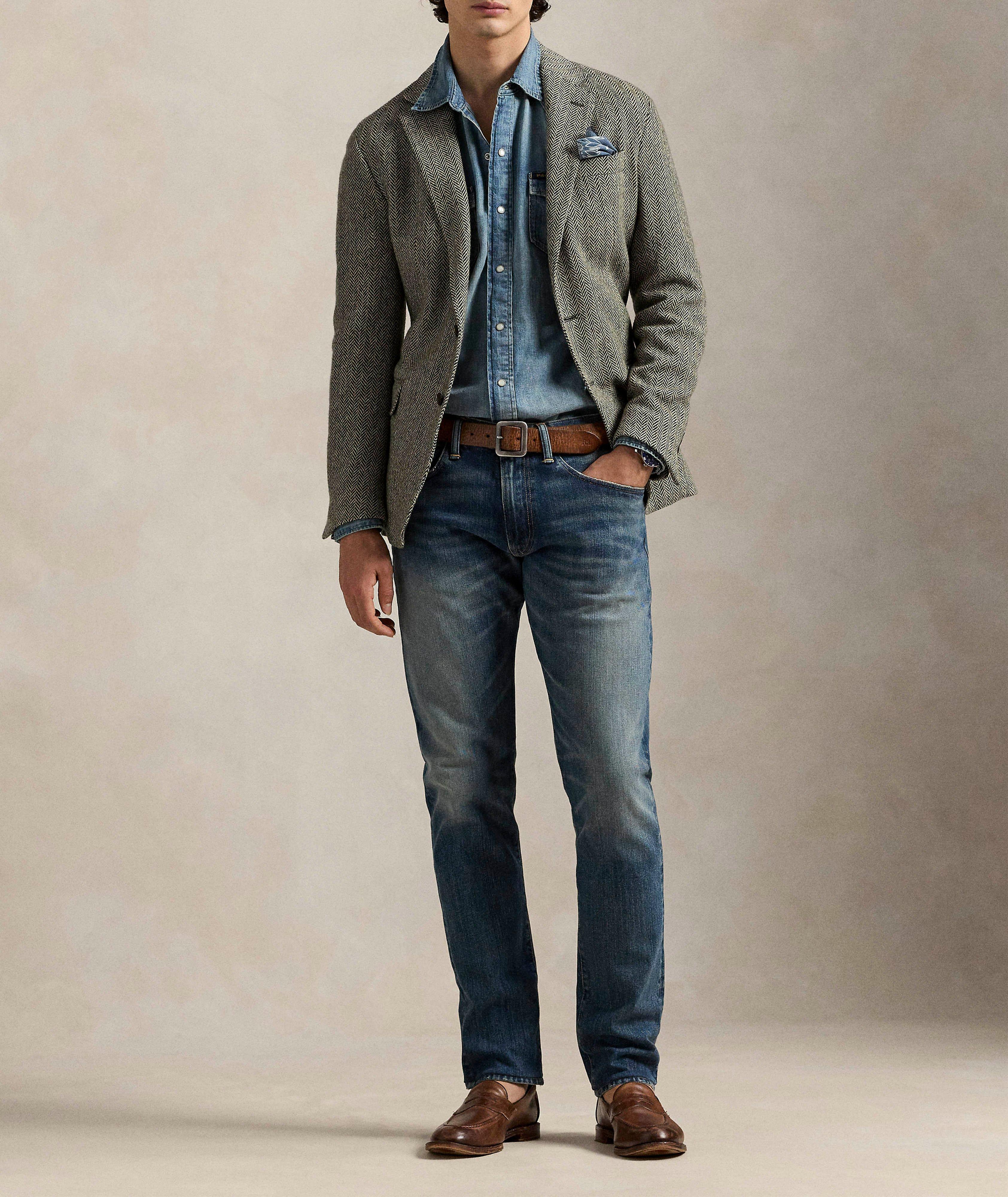 Chemise de style western en denim à tissage irrégulier image 3