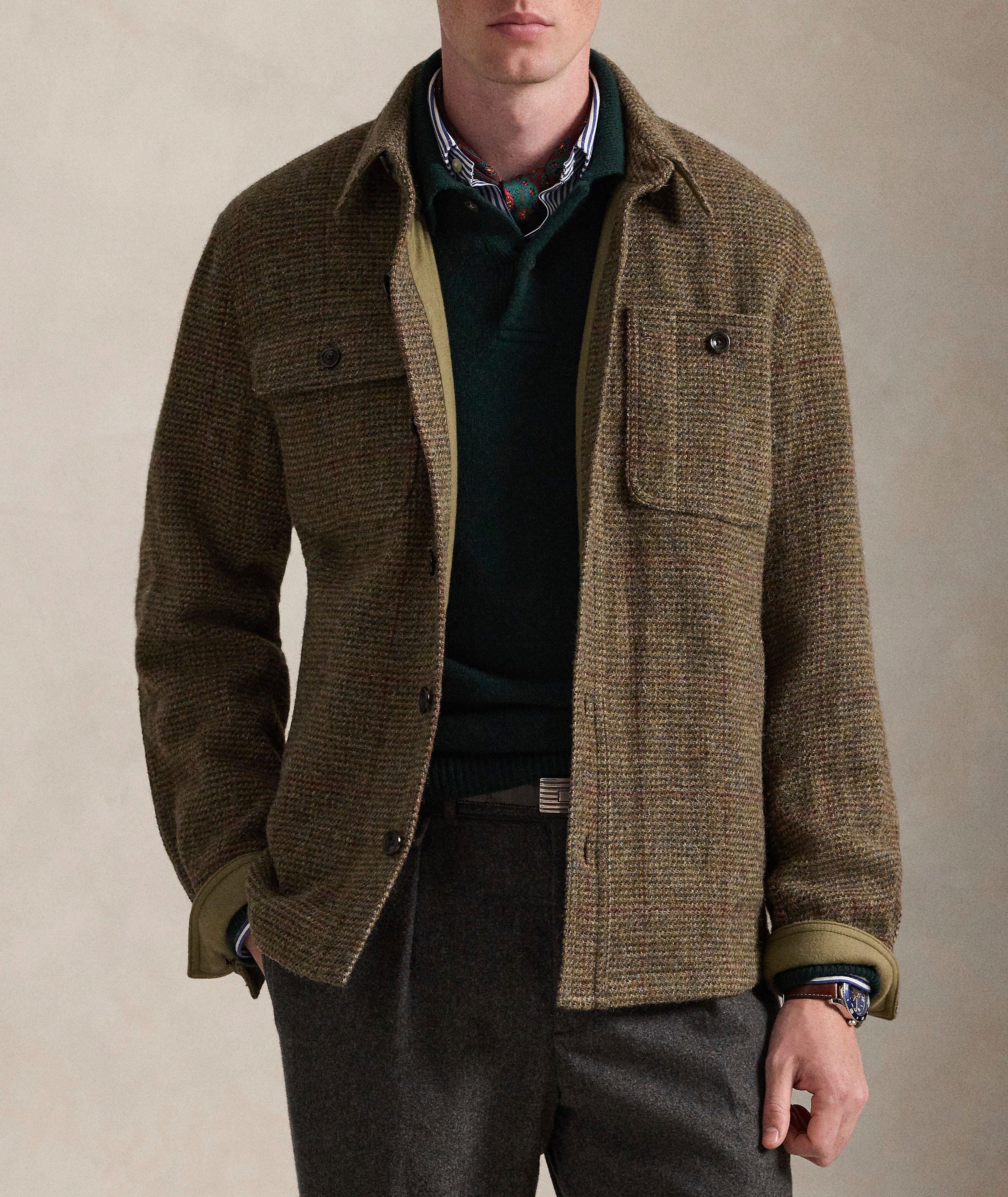 Surchemise en tweed de laine à carreaux image 1