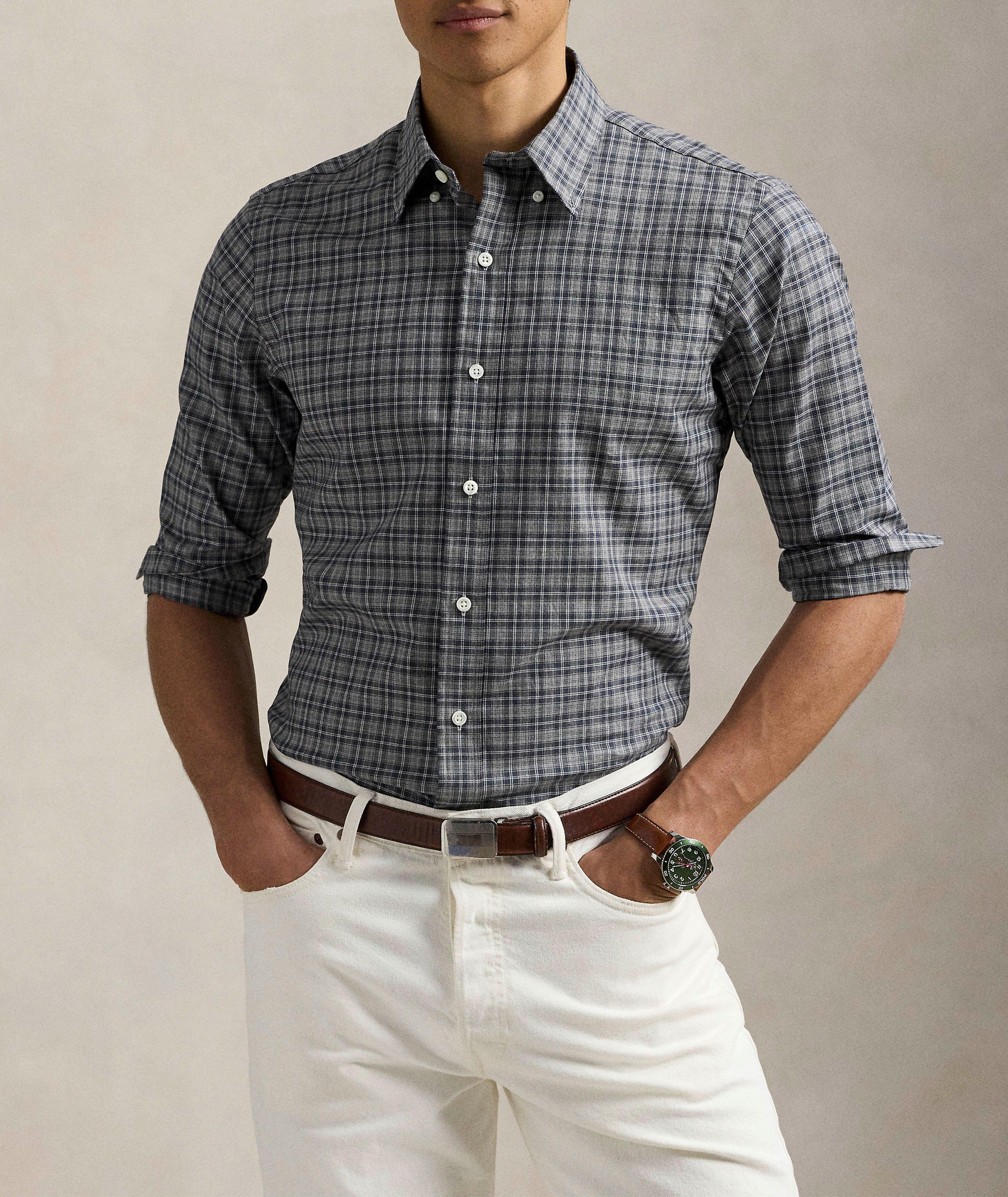 Chemise en coton à carreaux image 1