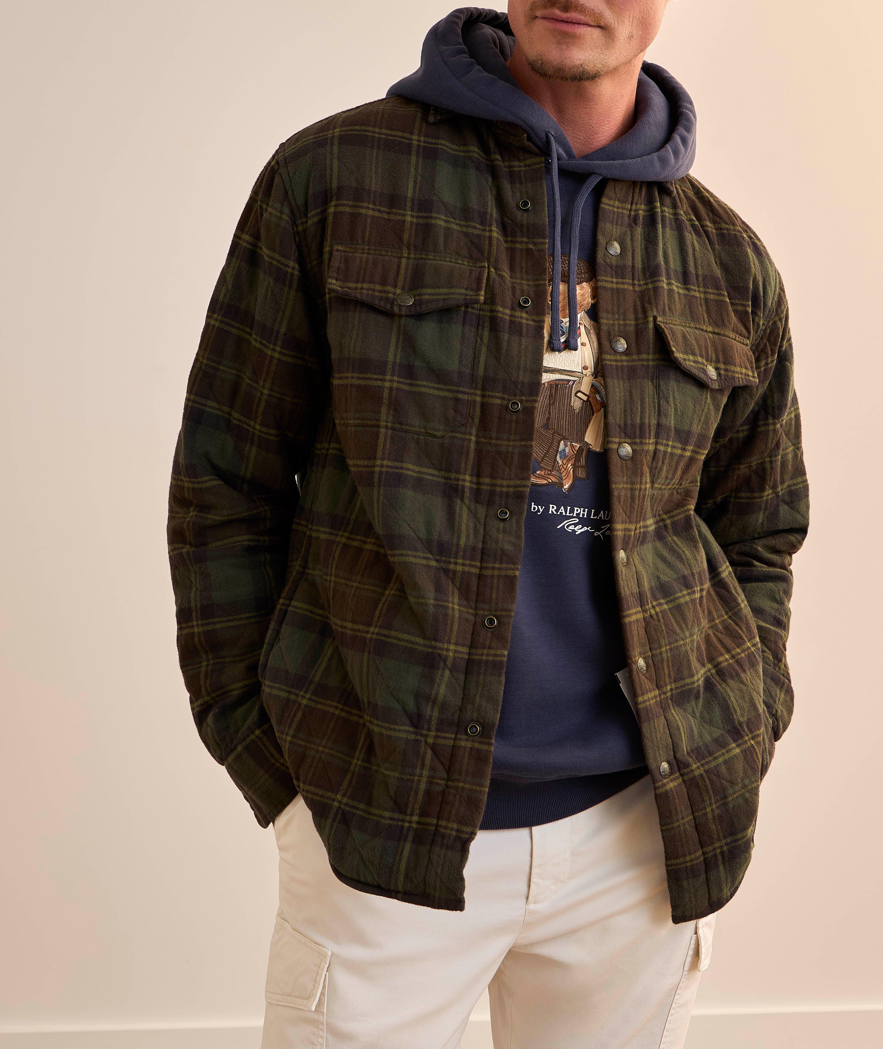 Veste chemise matelassée en coton à carreaux image 1