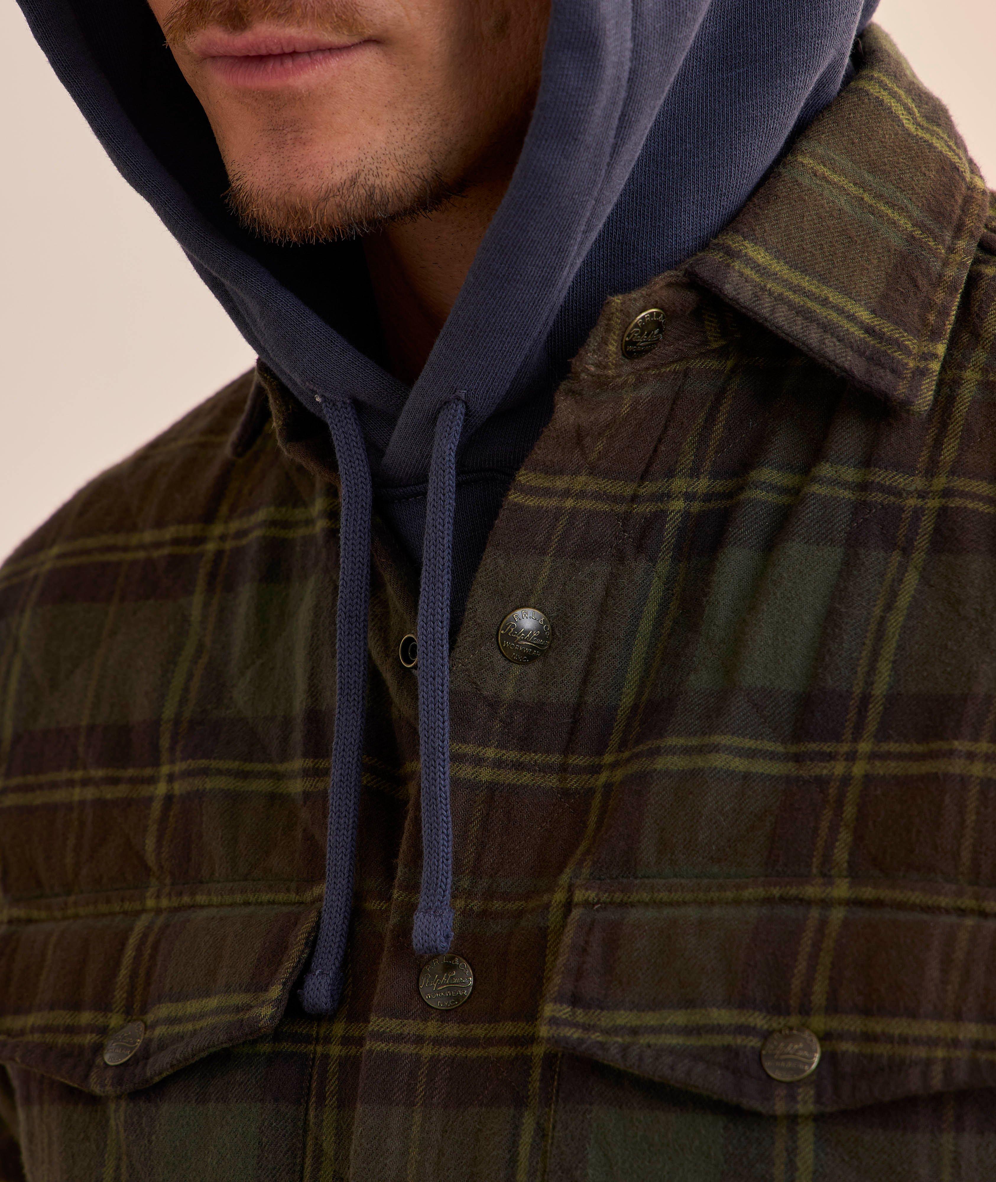 Veste chemise matelassée en coton à carreaux image 3