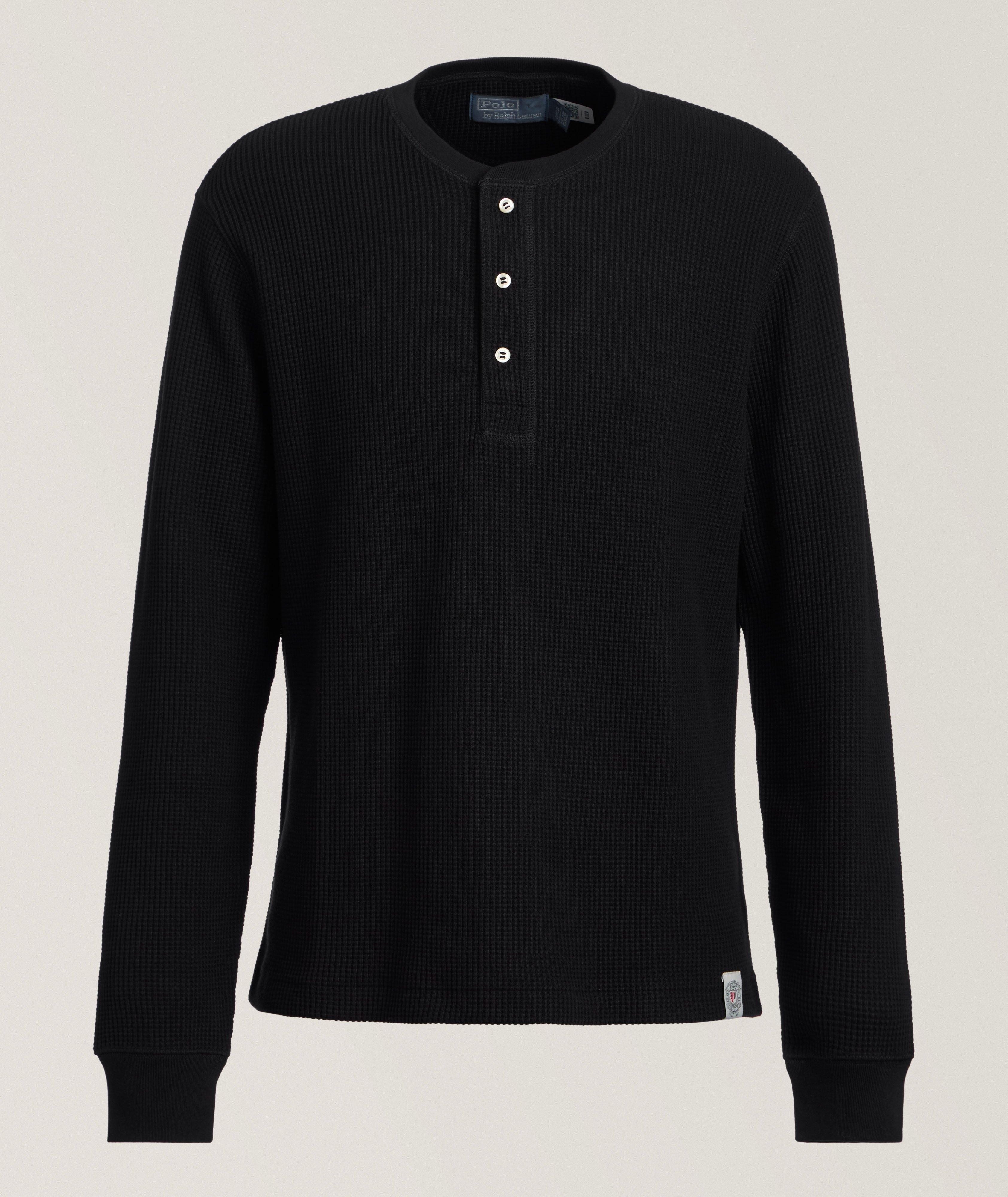 Henley en coton à maille gaufrée image 0