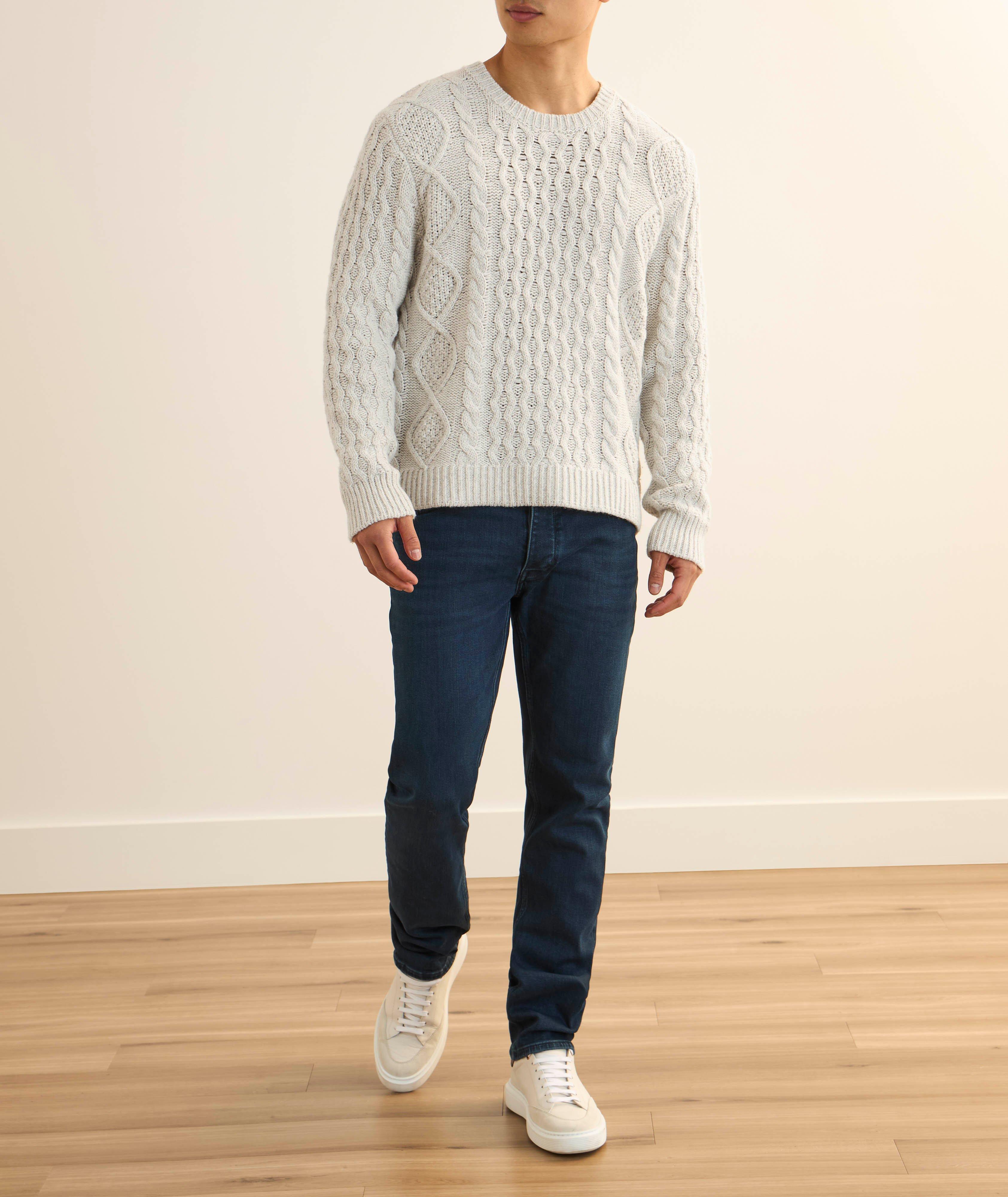 Cable Knit Crewneck Sweater image 4