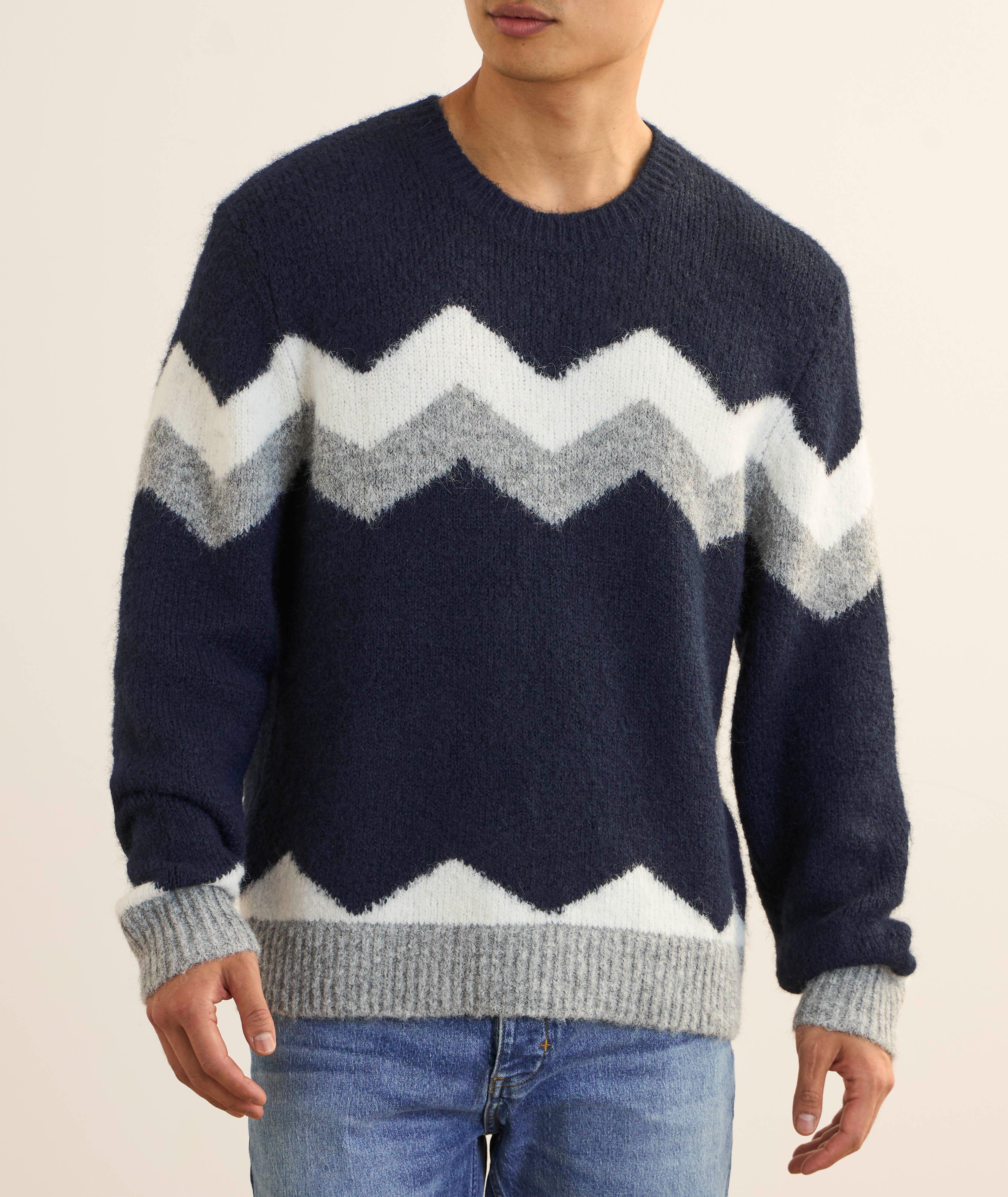 Pull à motif intarsia en zigzag image 1