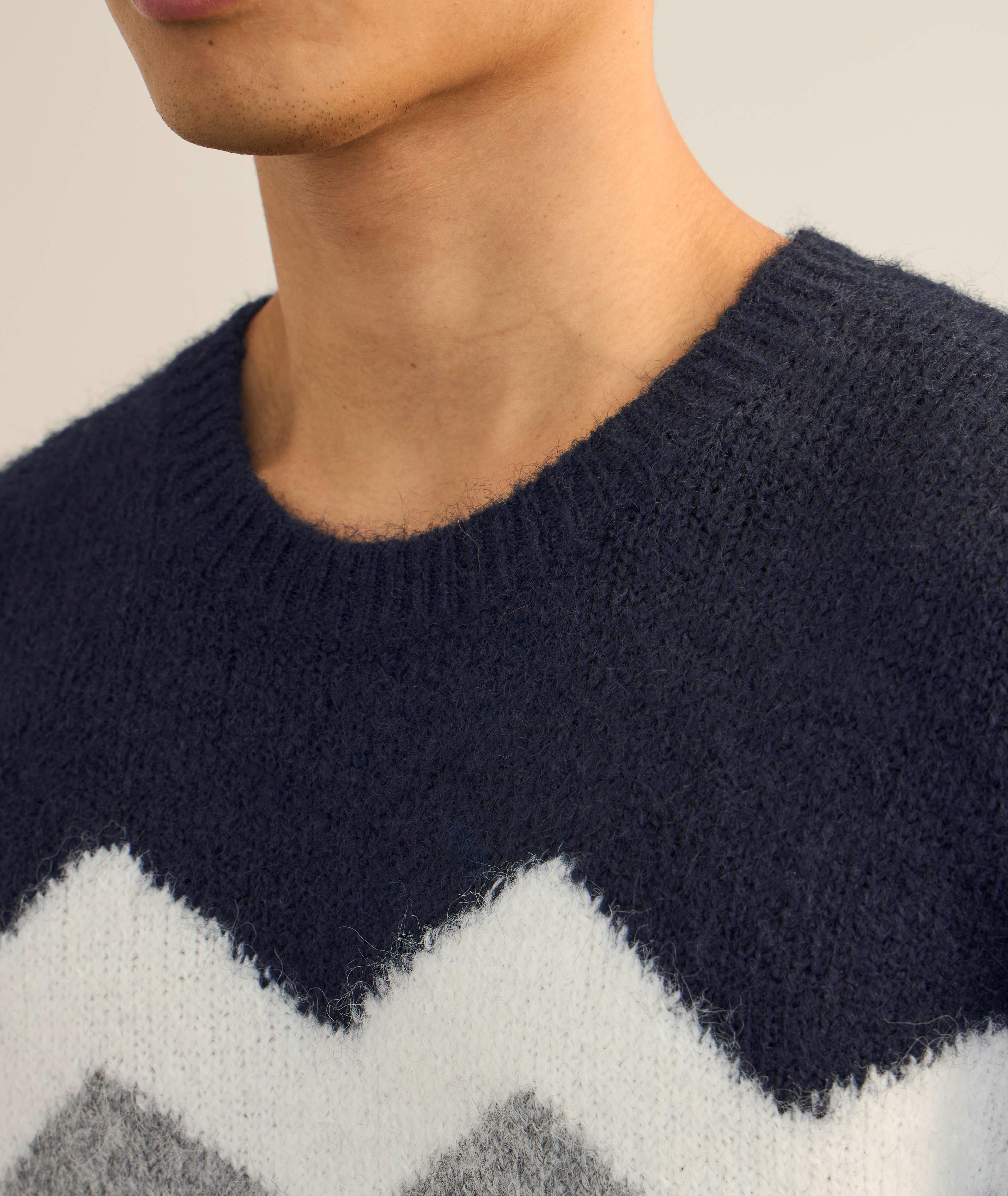 Pull à motif intarsia en zigzag image 3