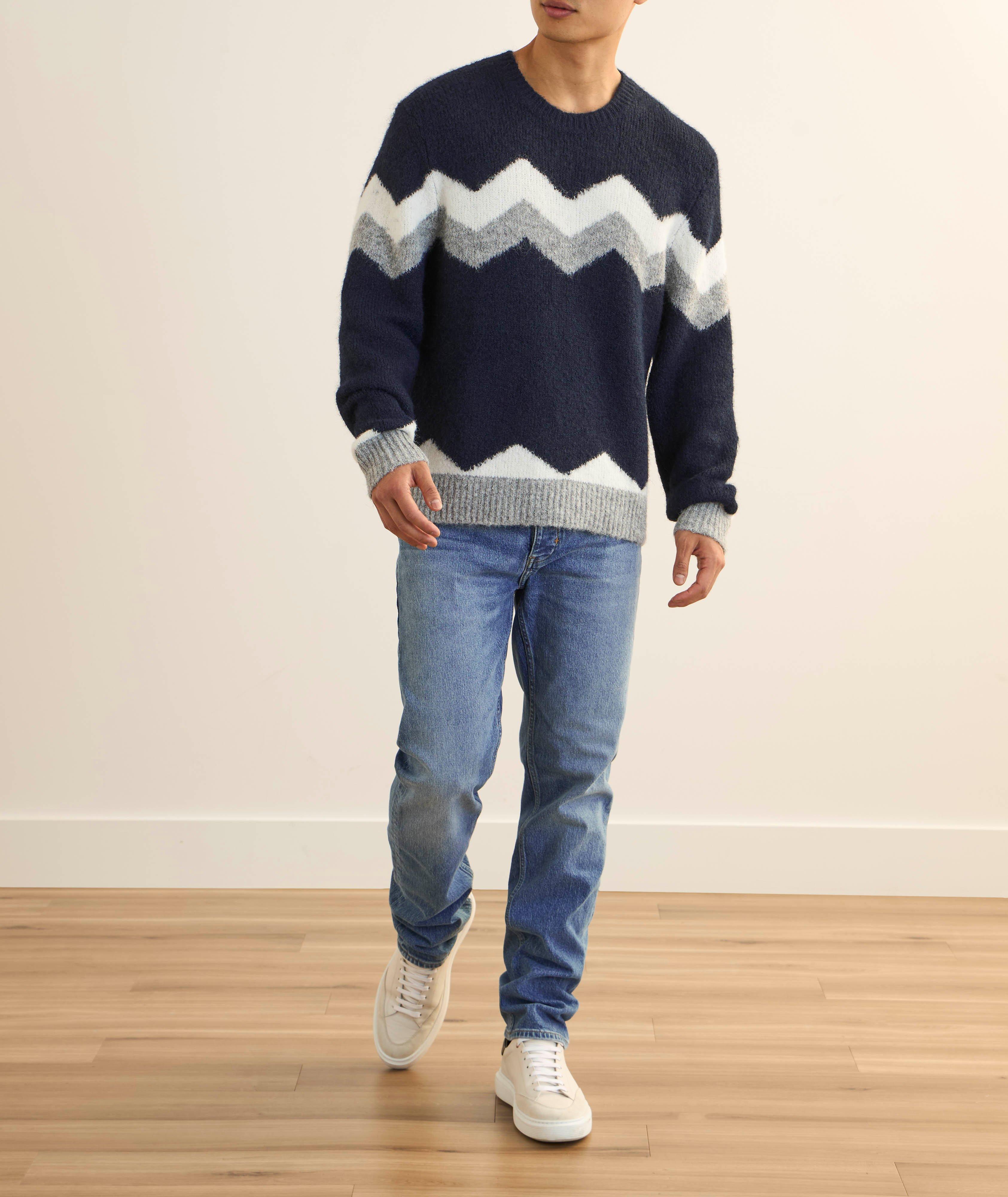 Pull à motif intarsia en zigzag image 5
