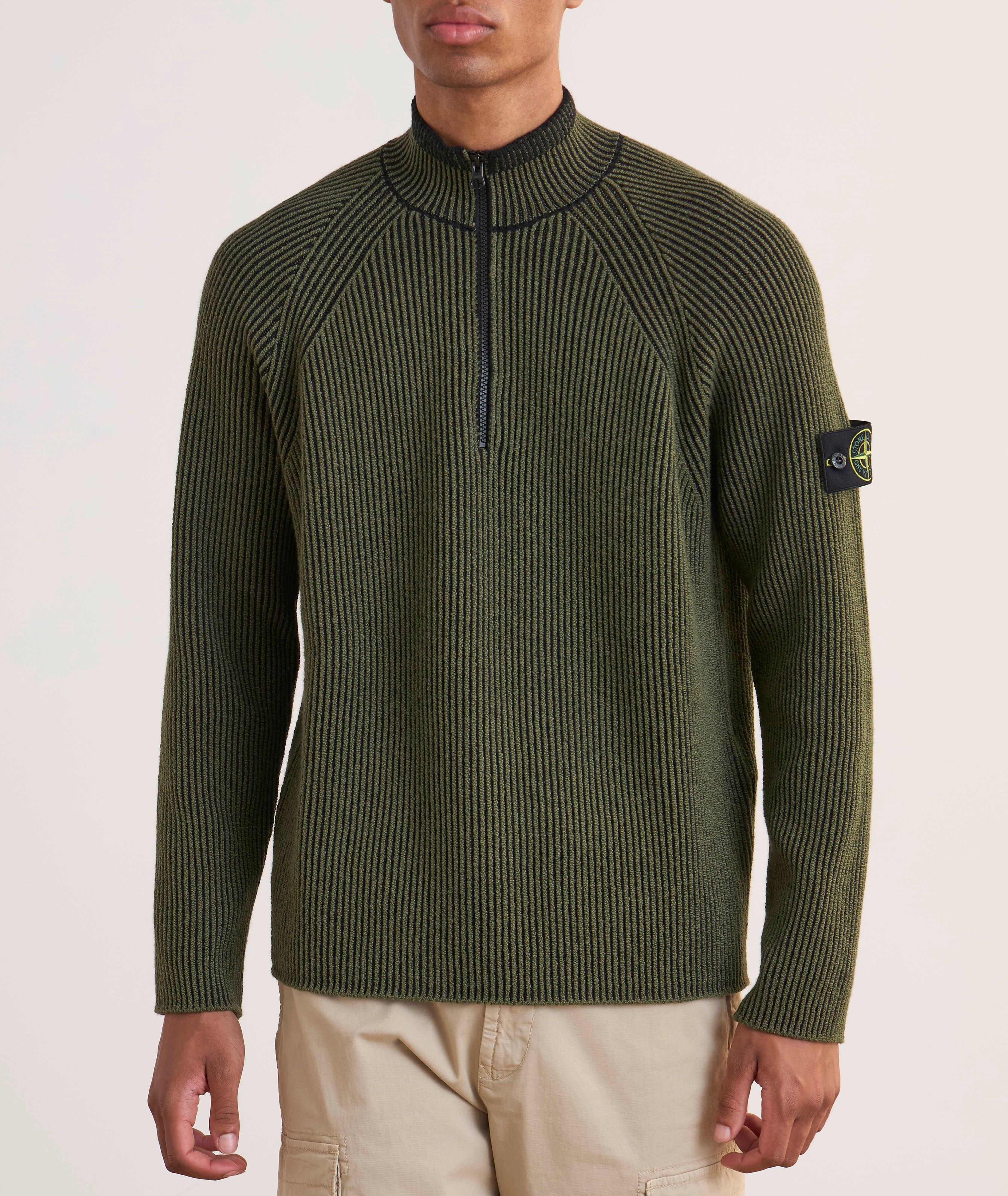 Pull en laine mélangée avec fermeture quart de zip image 1