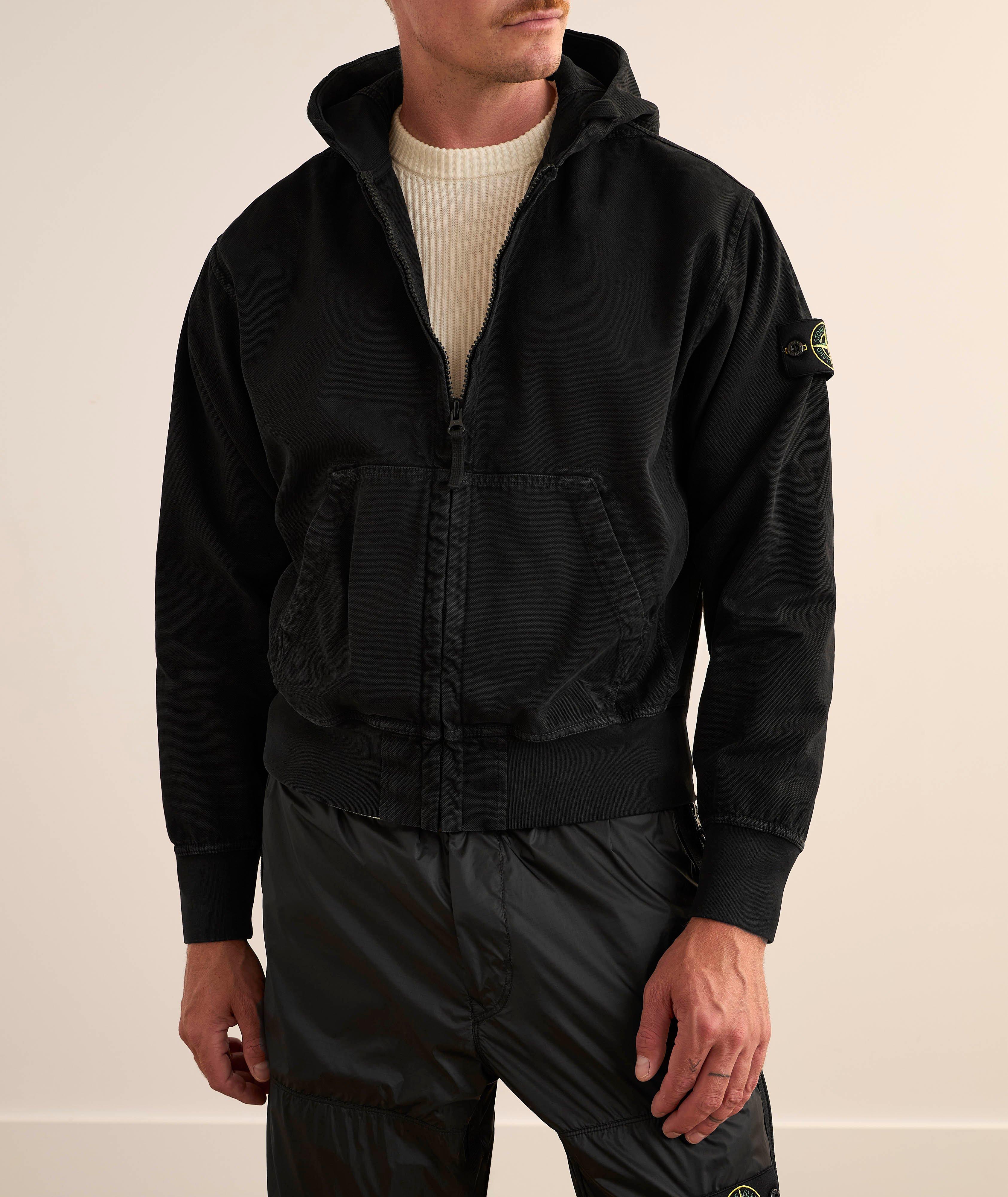 Cotton Jersey Zip-Up Hooded Sweater image 1