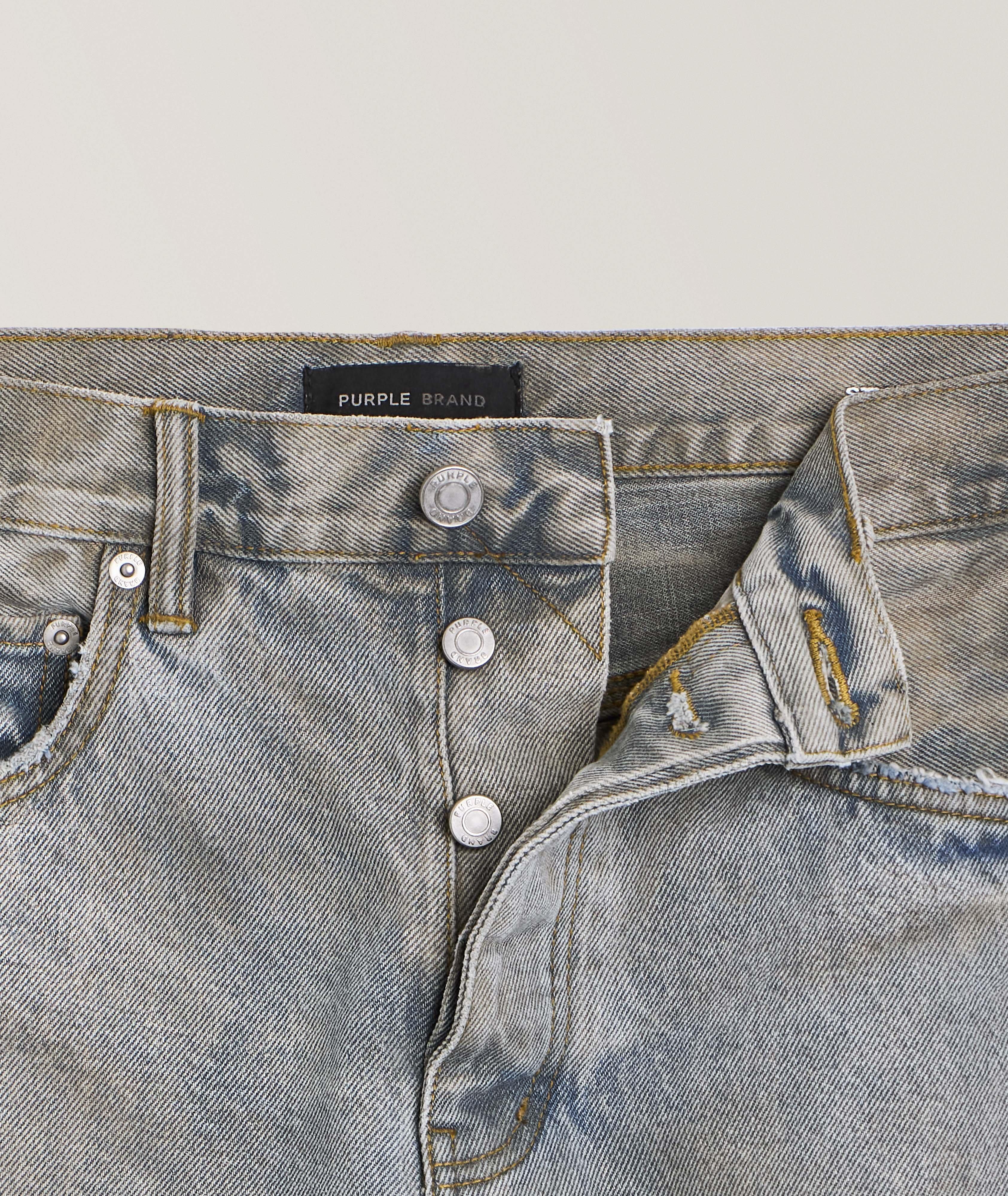 P011 Light Dirty Straight Jeans image 1