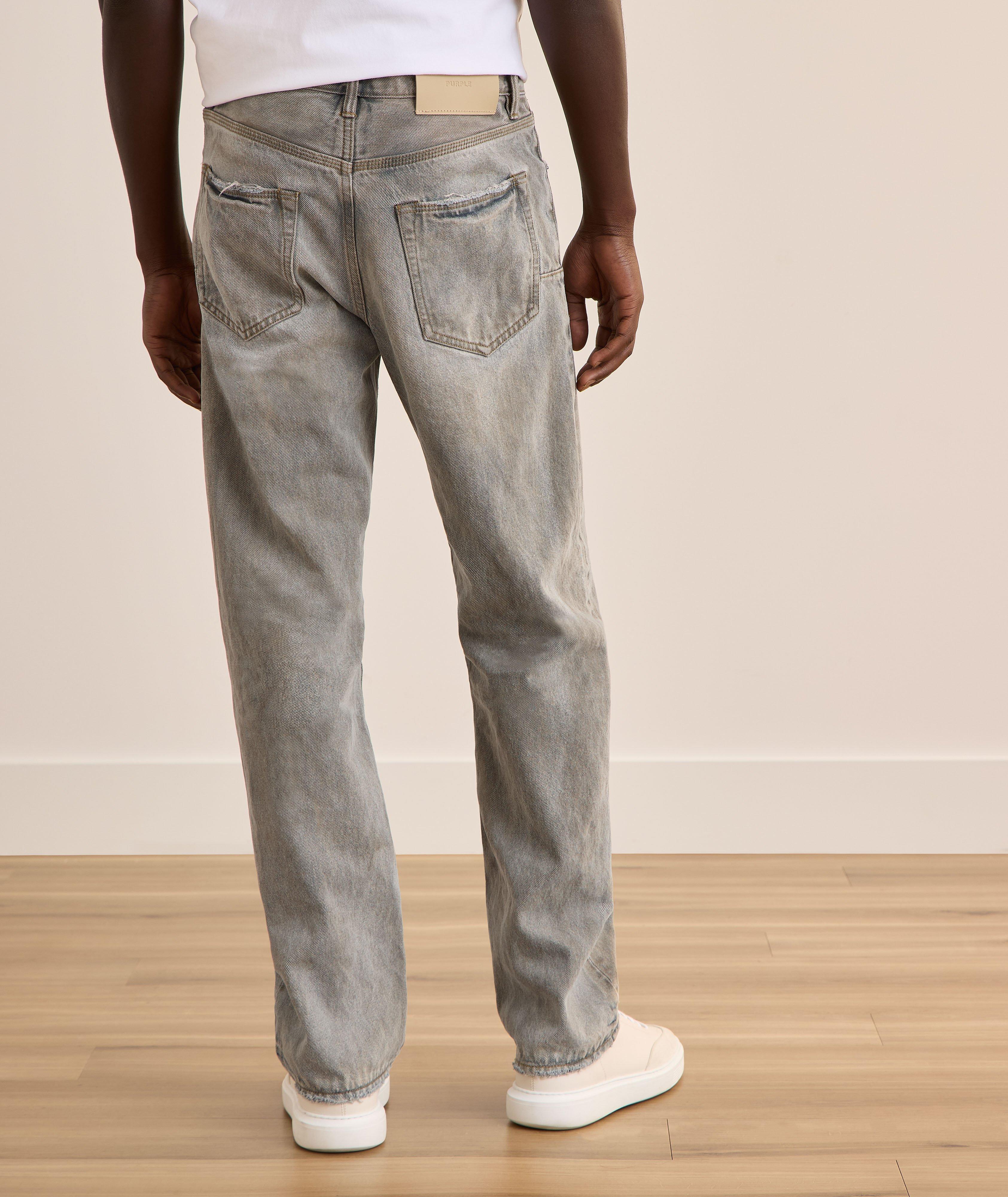 P011 Light Dirty Straight Jeans image 3