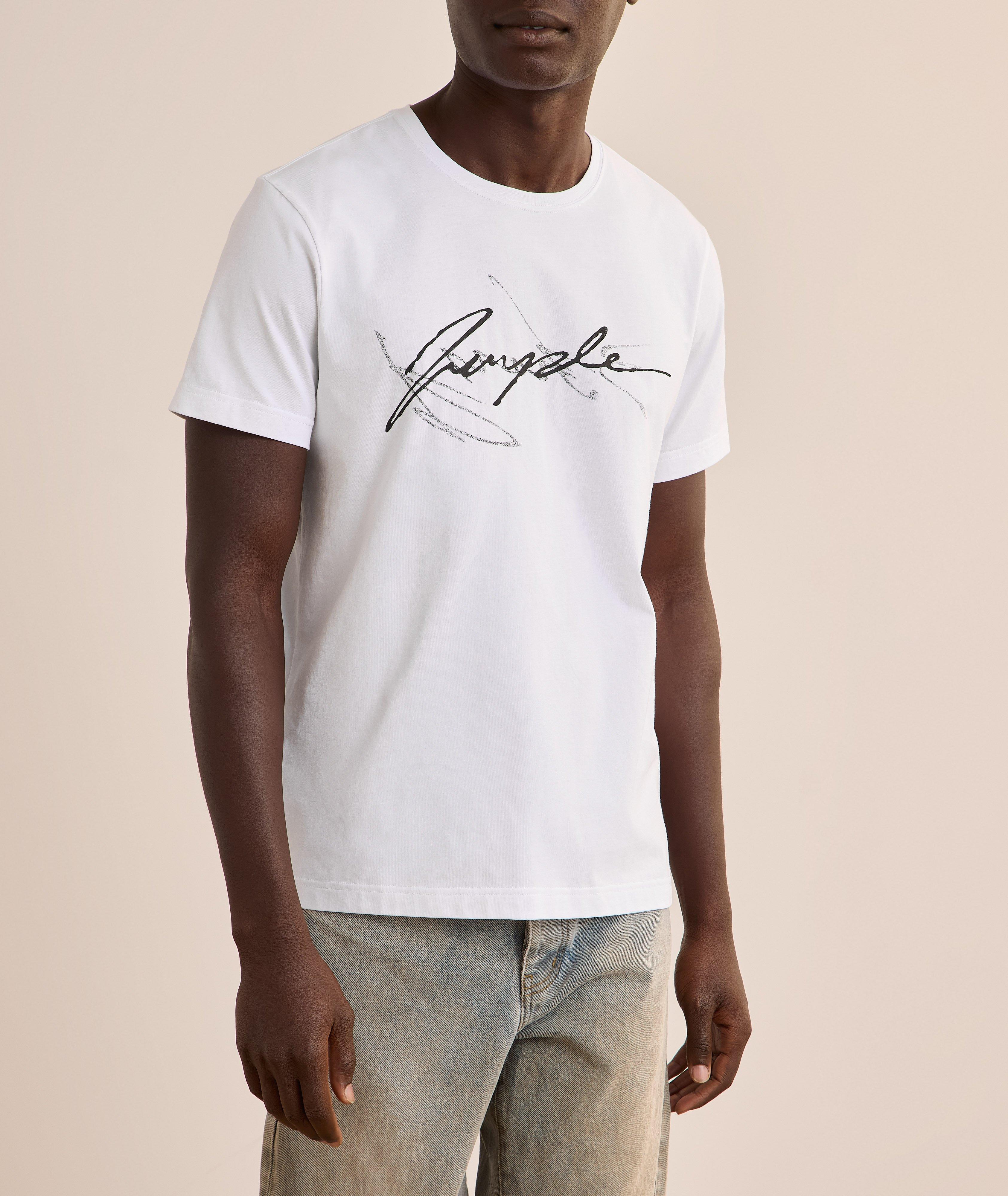 T-shirt en coton avec logo cursif image 1