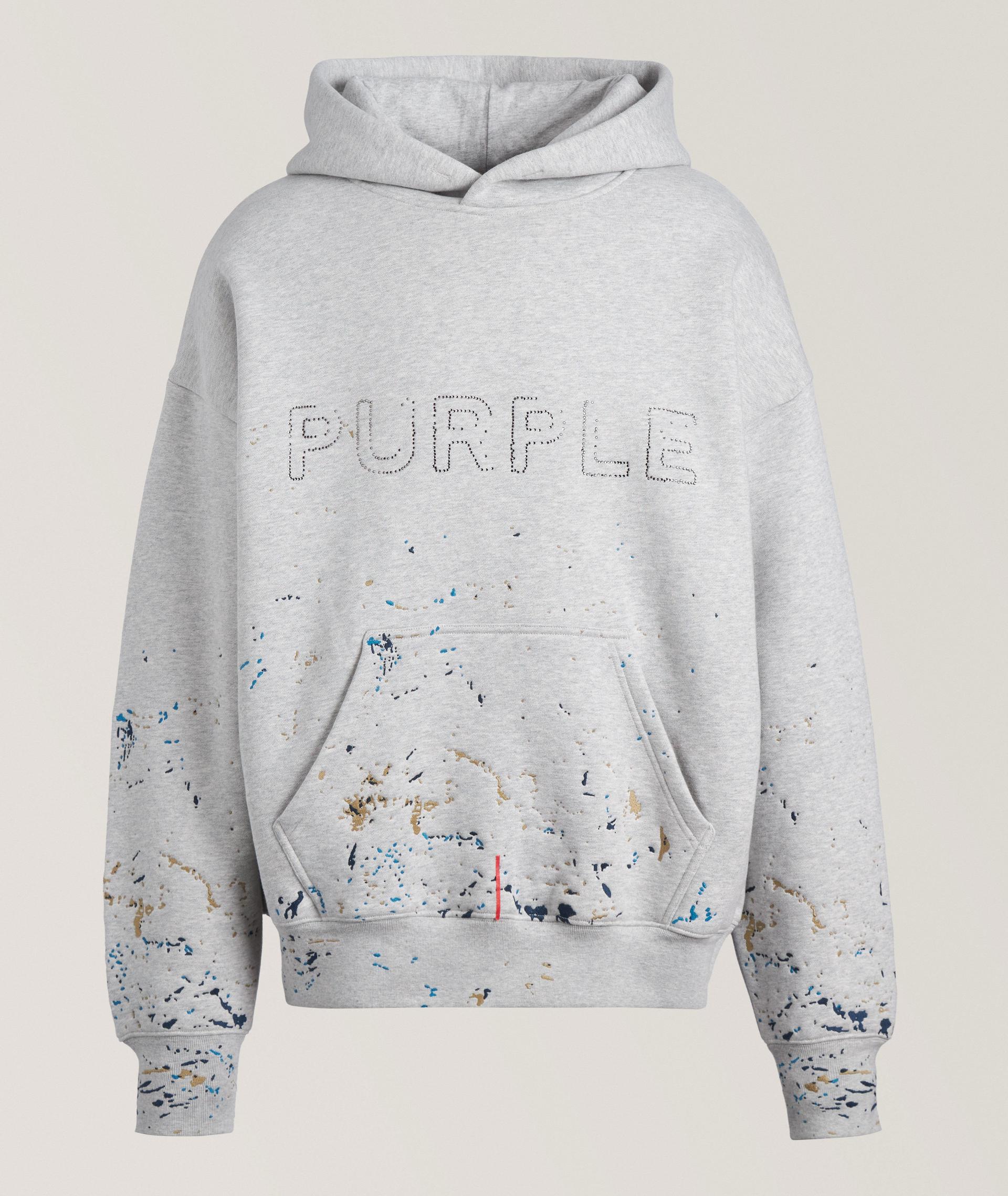 Paint Splatter Crystal Wordmark Hooded Sweater image 0