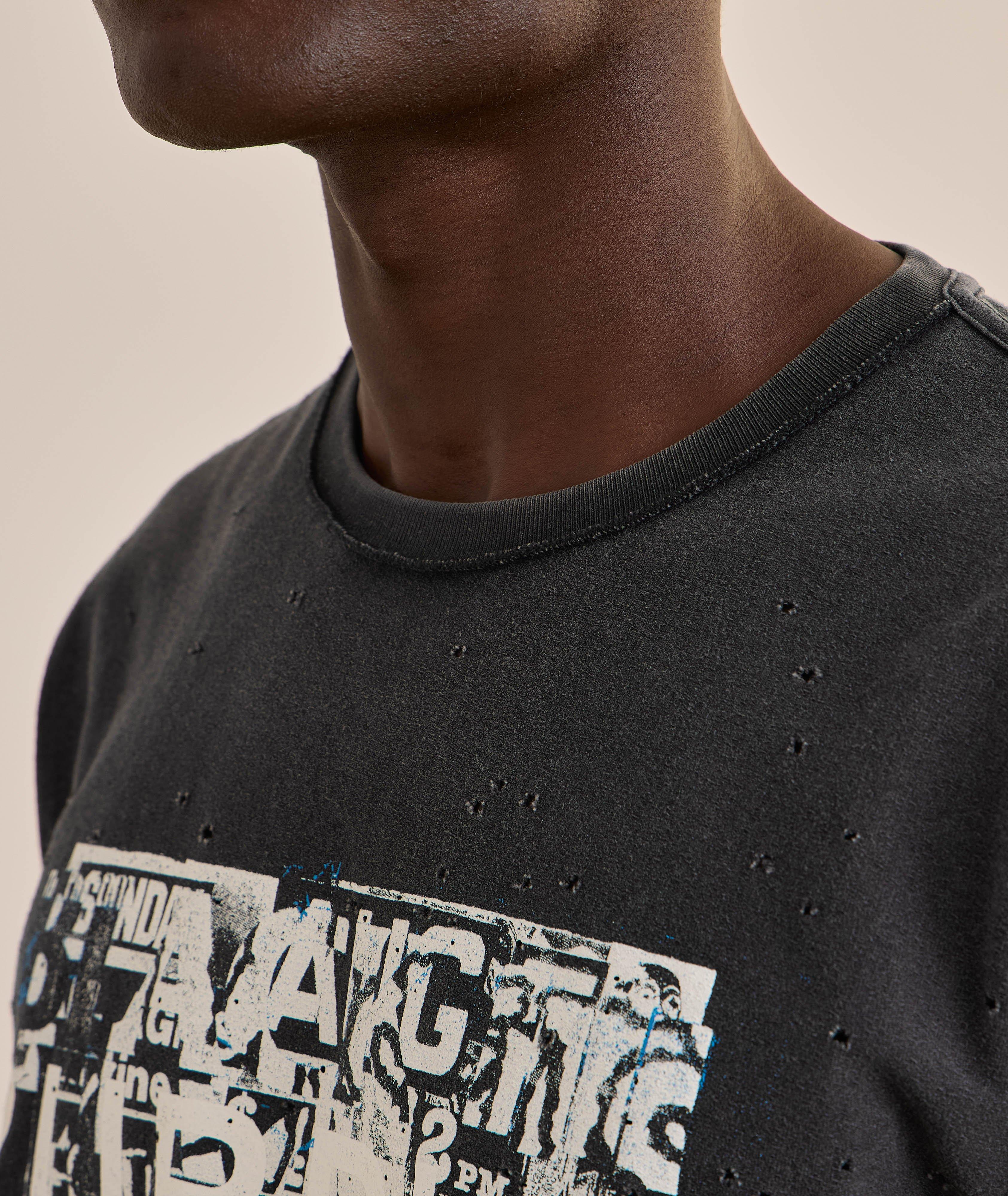 Distressed Inside-Out-Seams Graphic T-Shirt image 3
