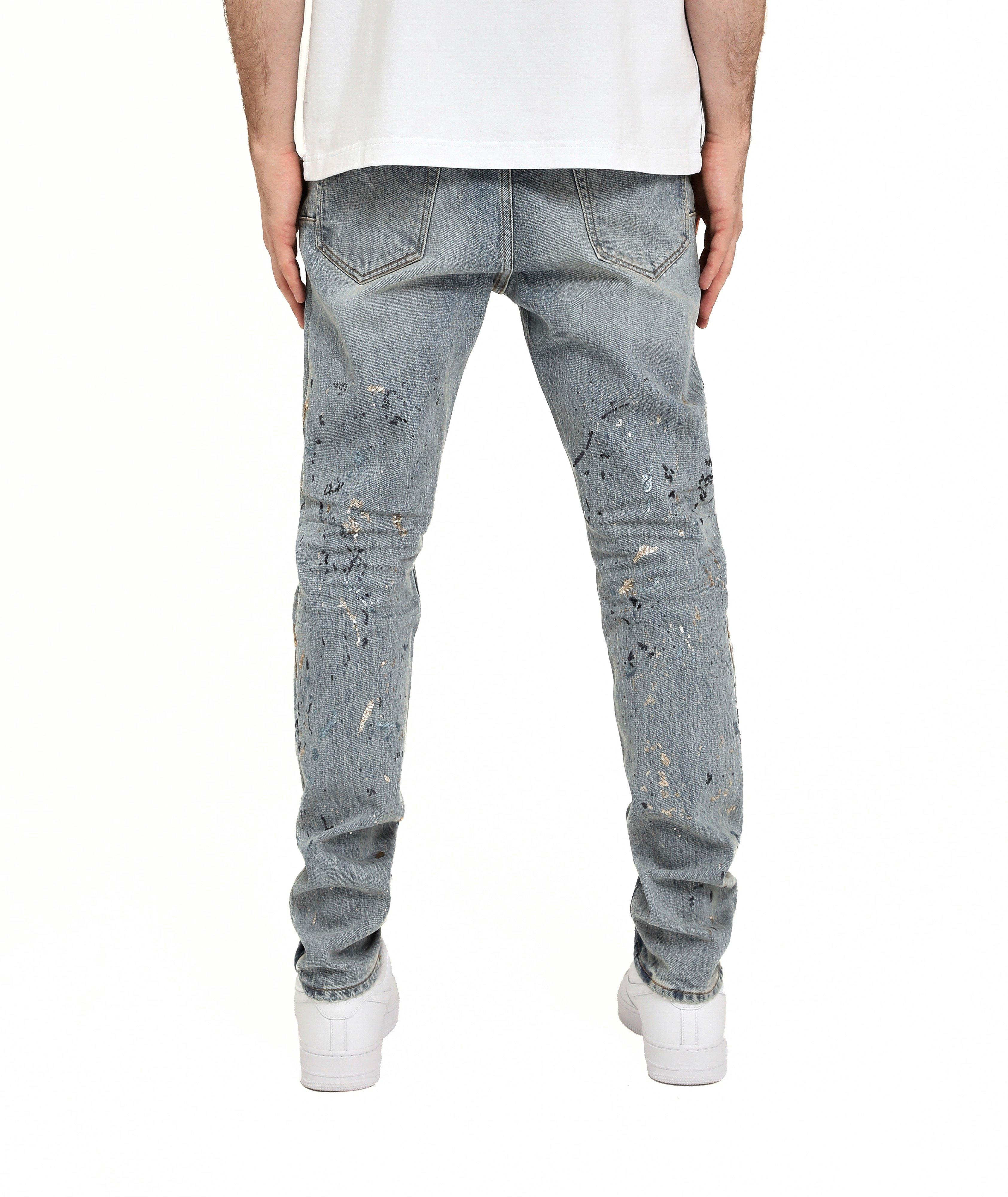 P005 Slim-Fit Sequin Splatter Paint Jeans image 2