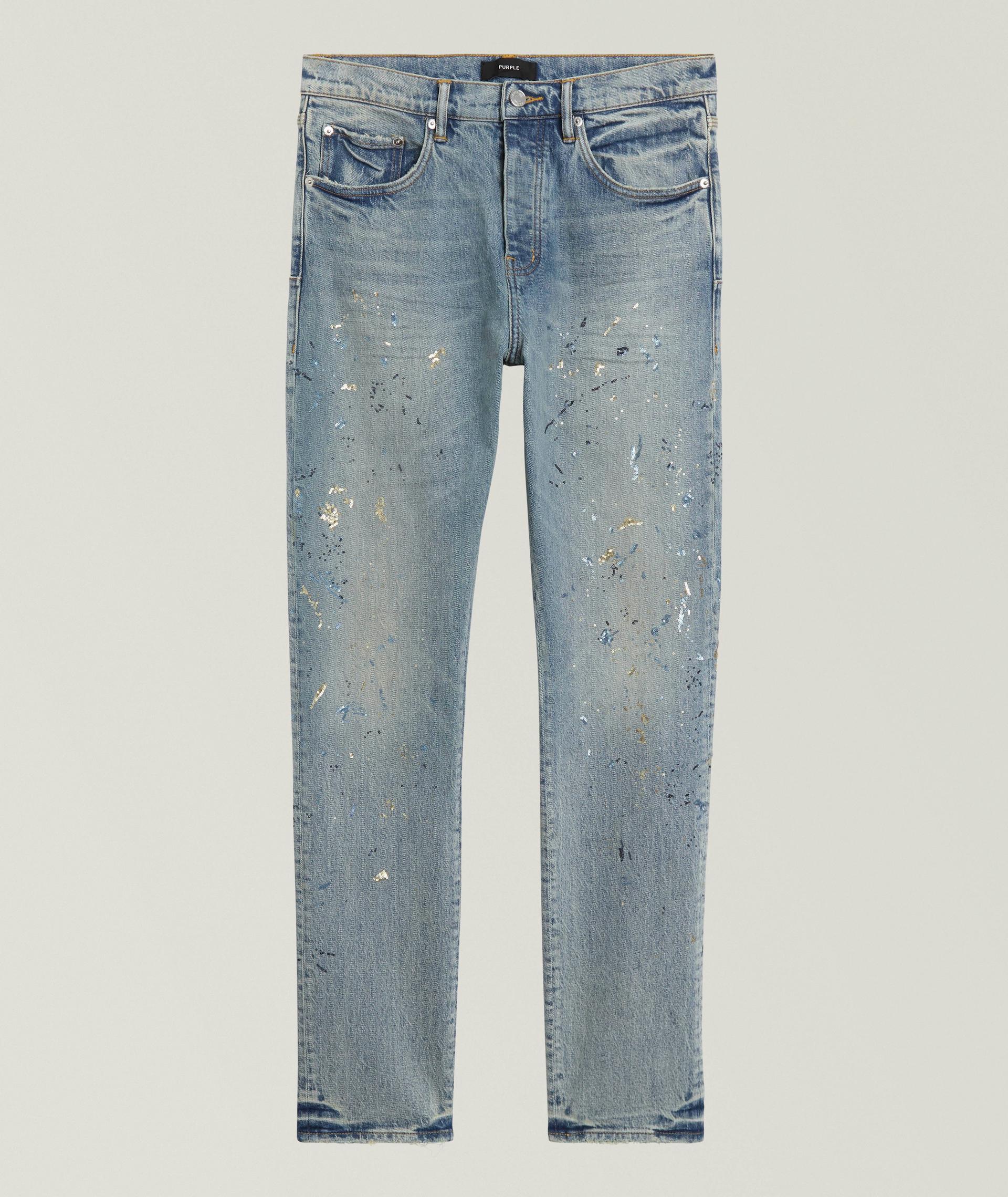 P005 Slim-Fit Sequin Splatter Paint Jeans image 0