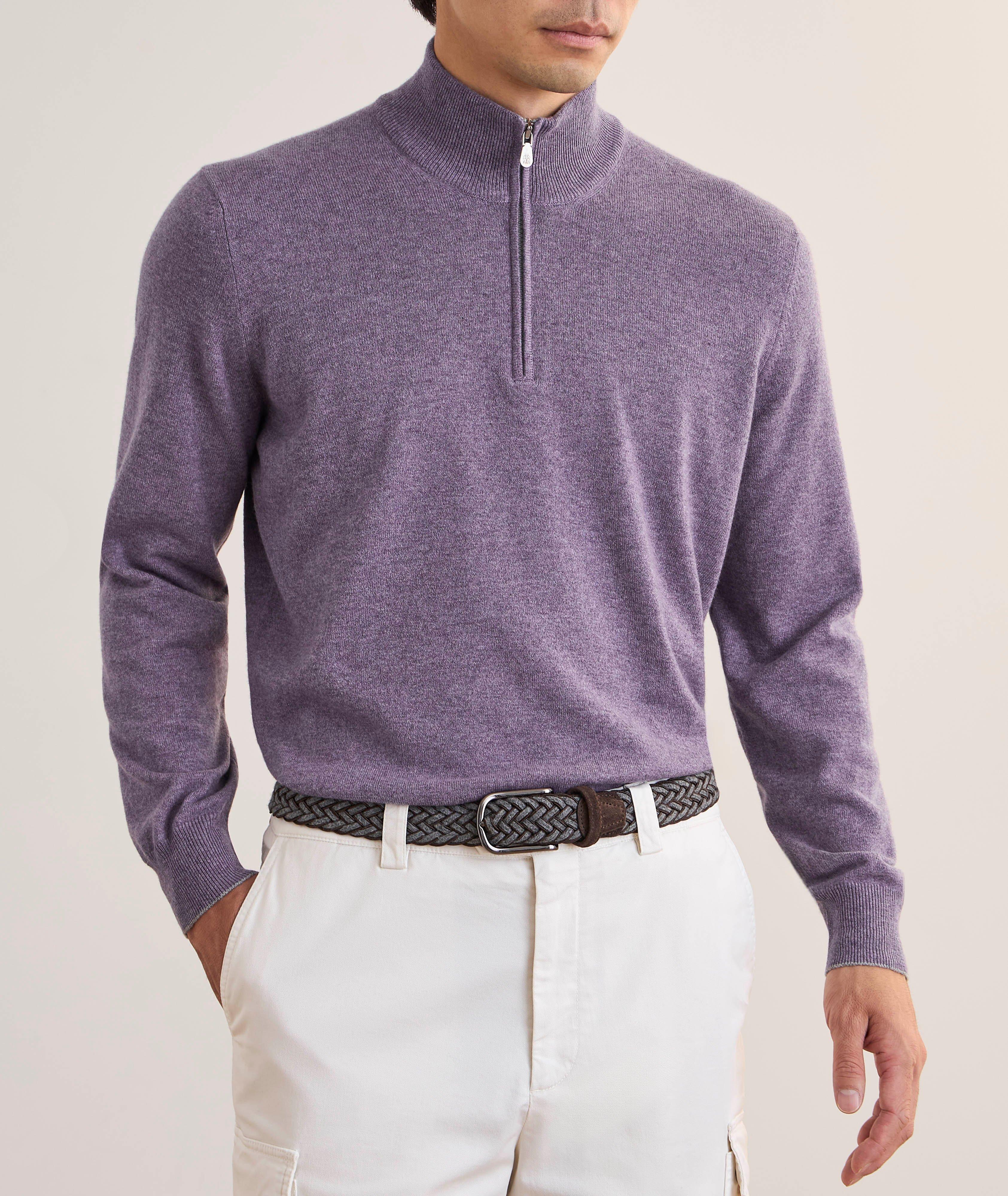 Pull en cachemire à glissière partielle image 1