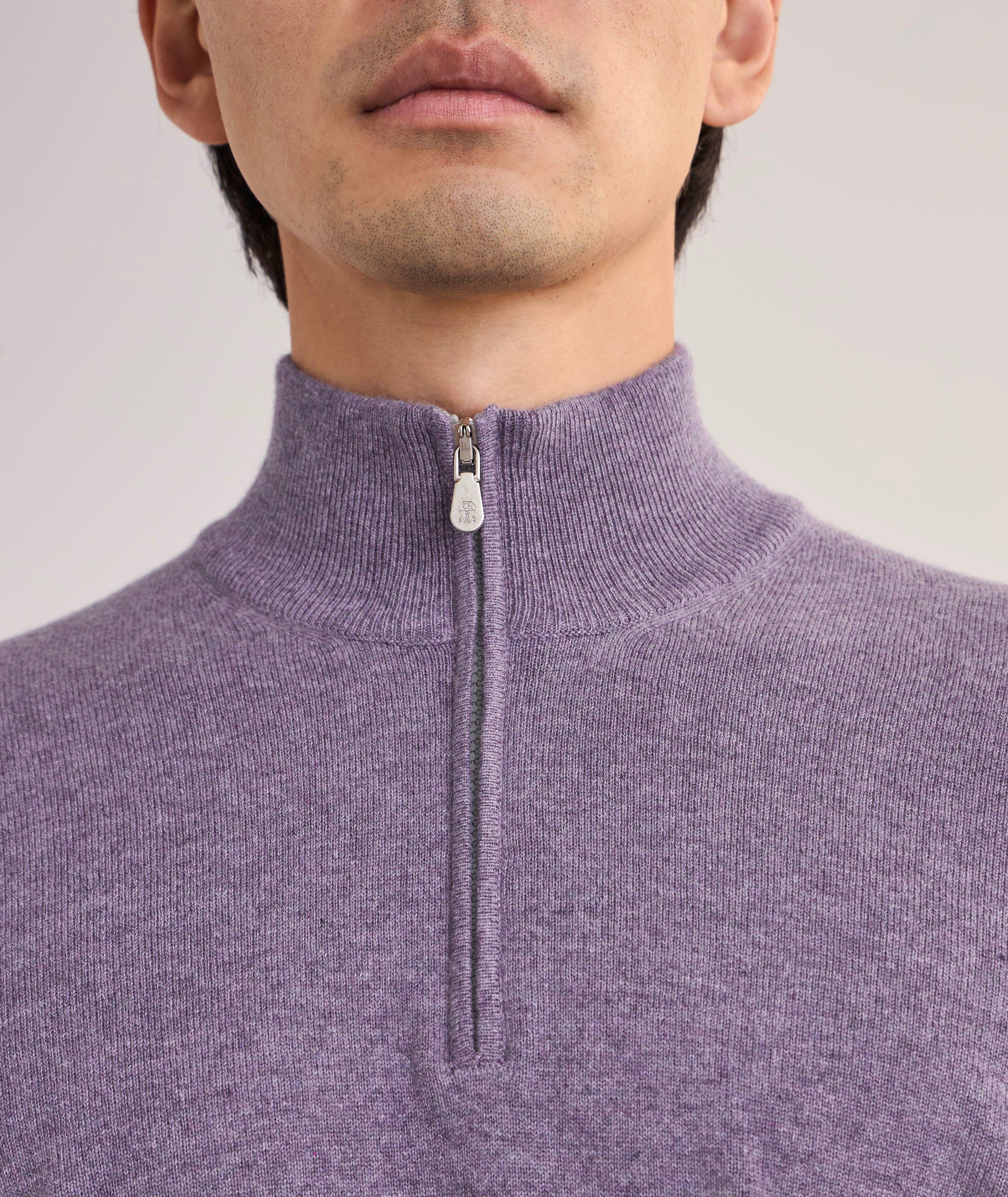 Pull en cachemire à glissière partielle image 3