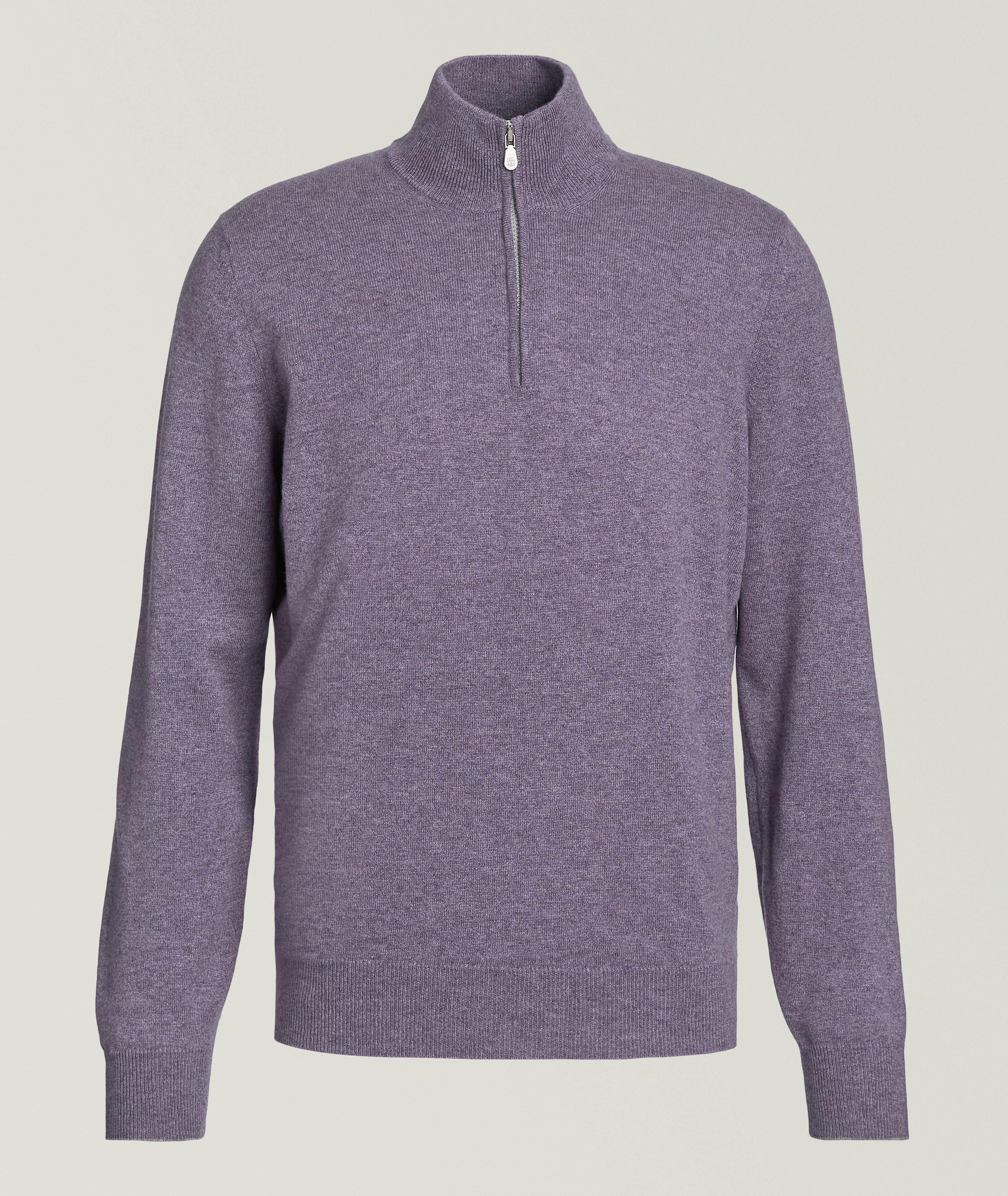 Pull en cachemire à glissière partielle image 0