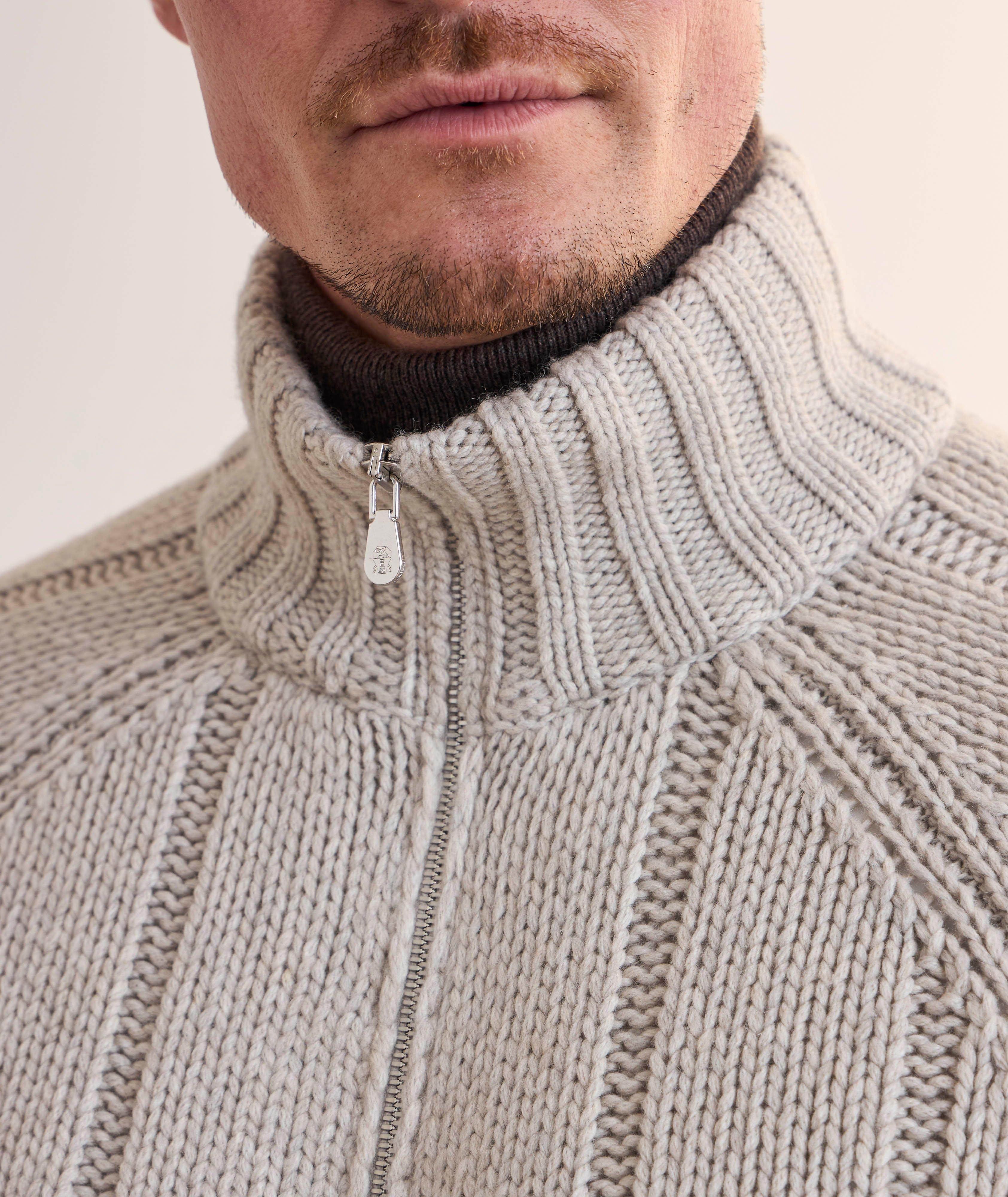 Down-Filled Chunky Cashmere Zip Sweater image 3