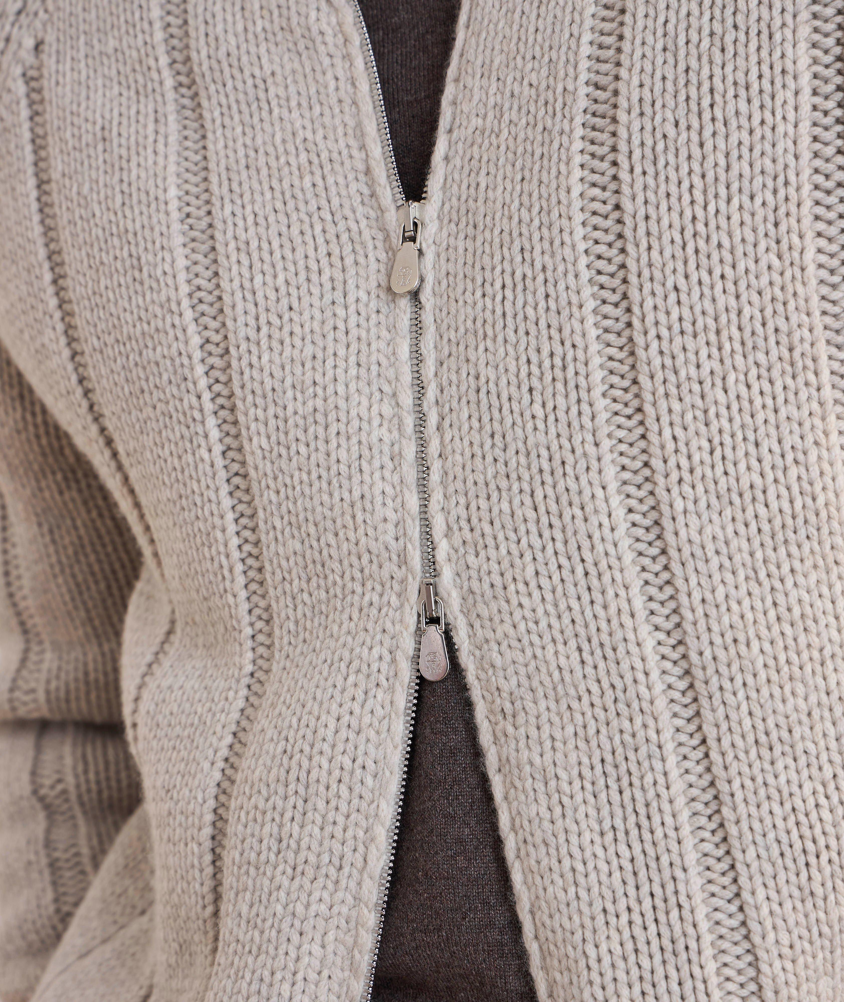 Down-Filled Chunky Cashmere Zip Sweater image 5