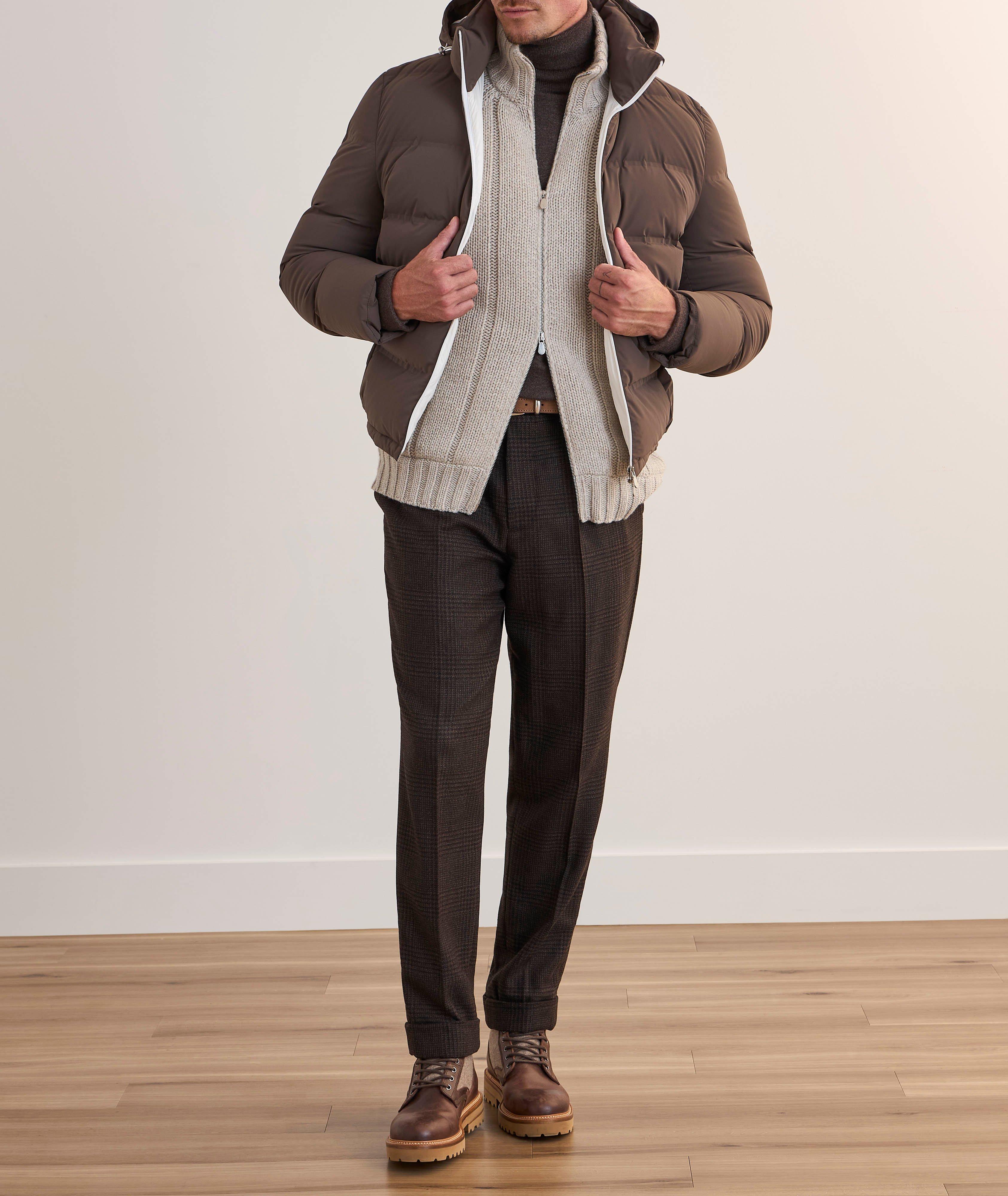 Down-Filled Chunky Cashmere Zip Sweater image 6