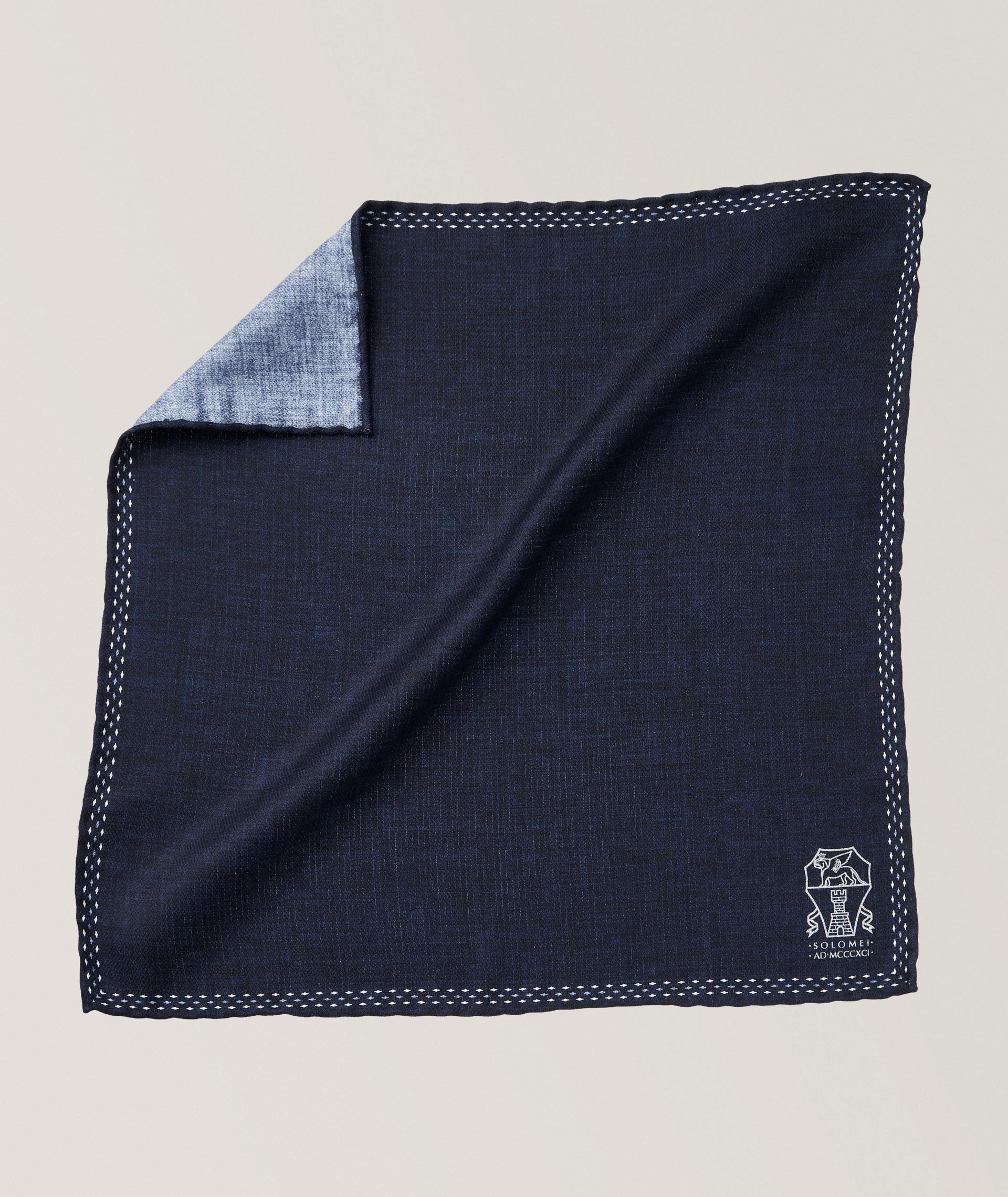 Printed Logo Silk Pocket Square  image 0
