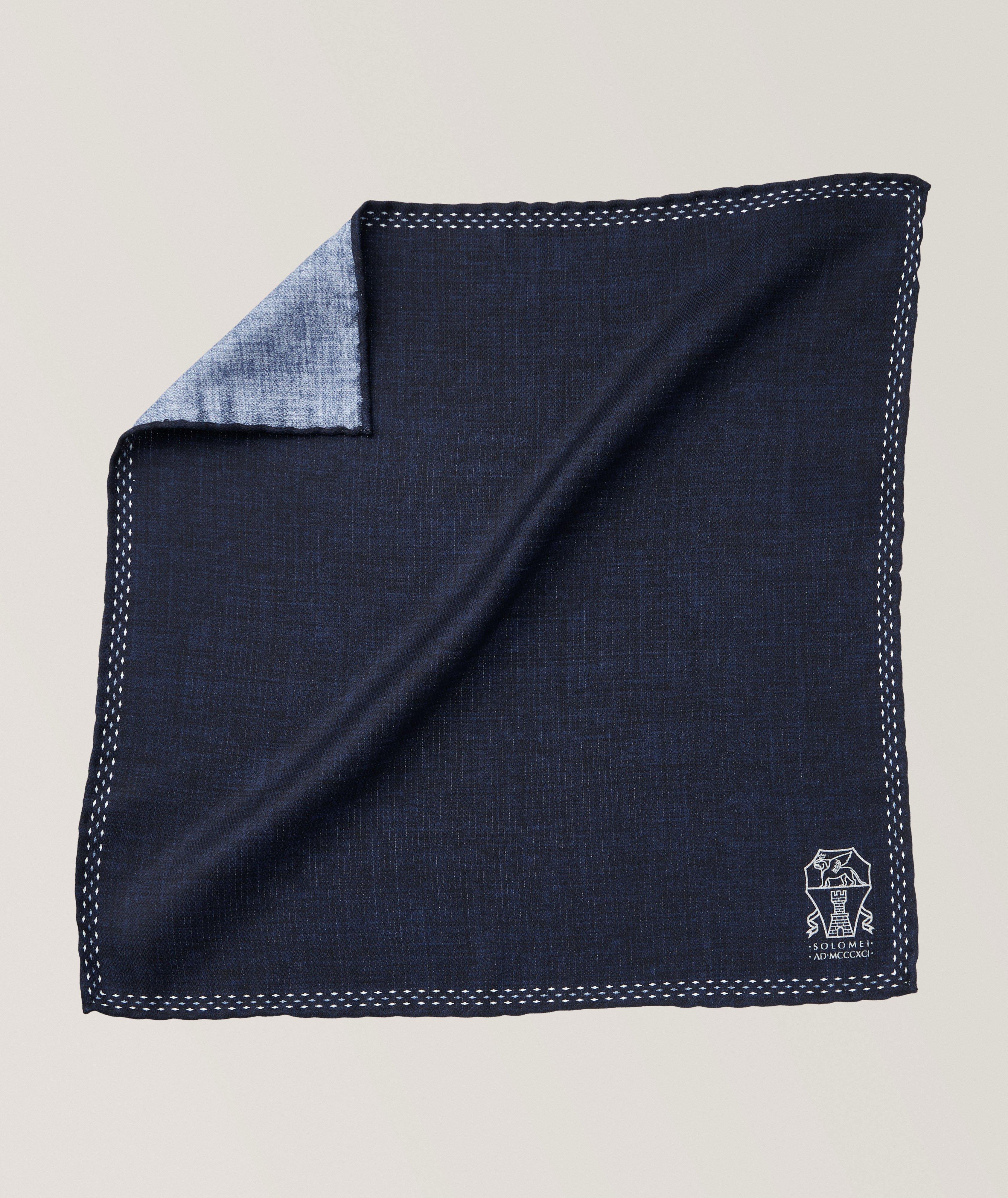 Printed Logo Silk Pocket Square  image 0