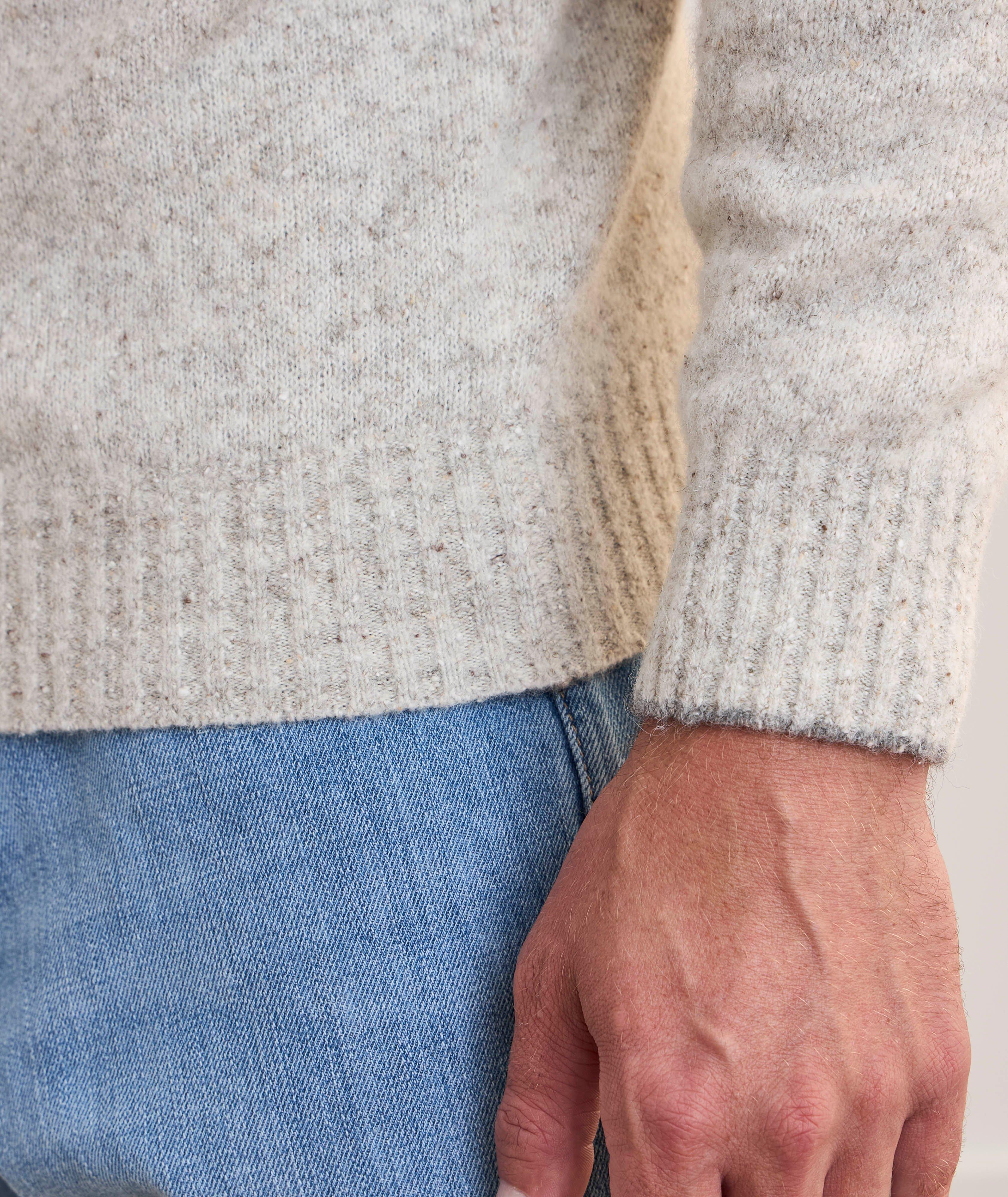 Mélange Alpaca Wool-Blend Crewneck Sweater image 4