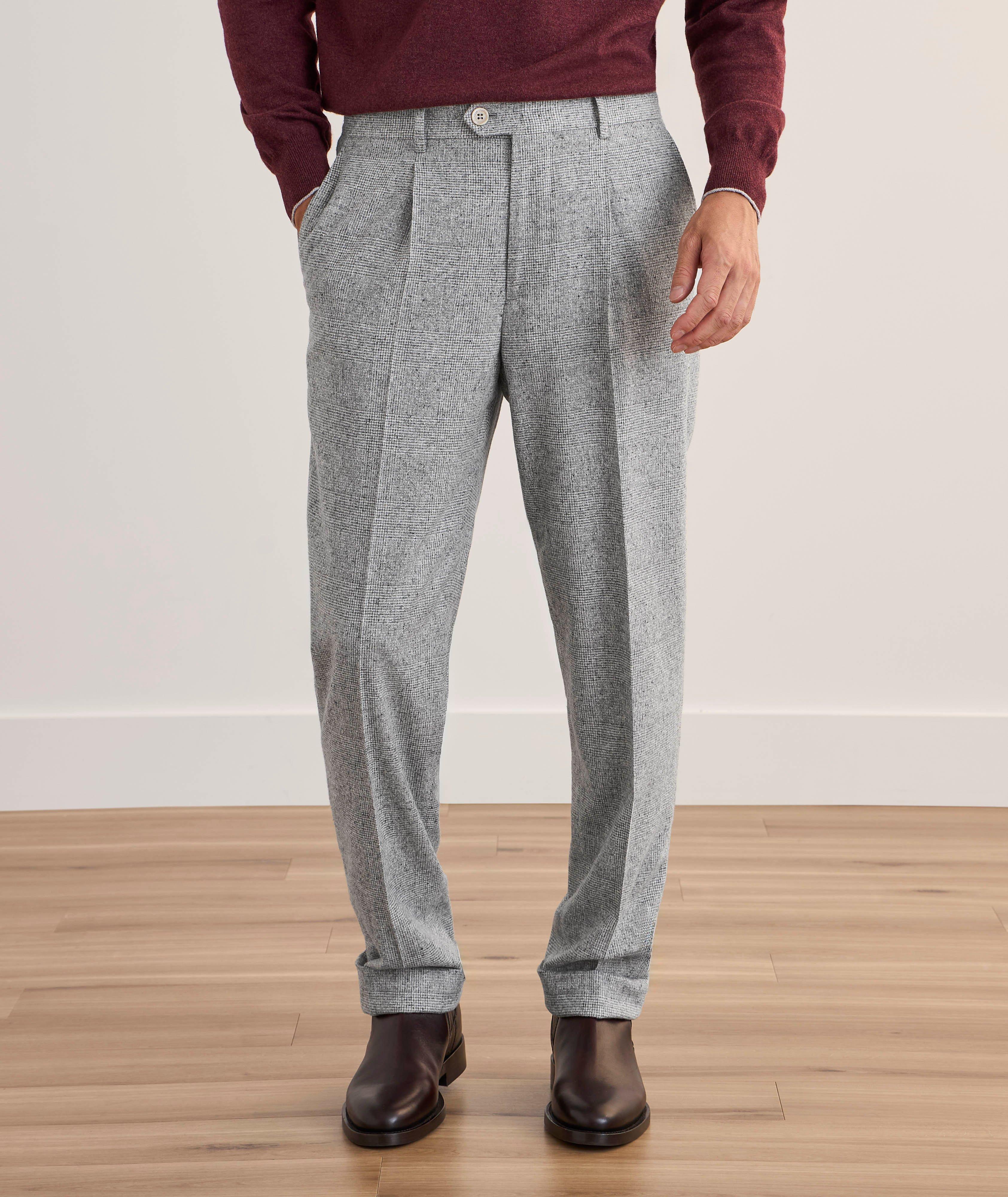 Pleated Plaid Suit Pants image 1