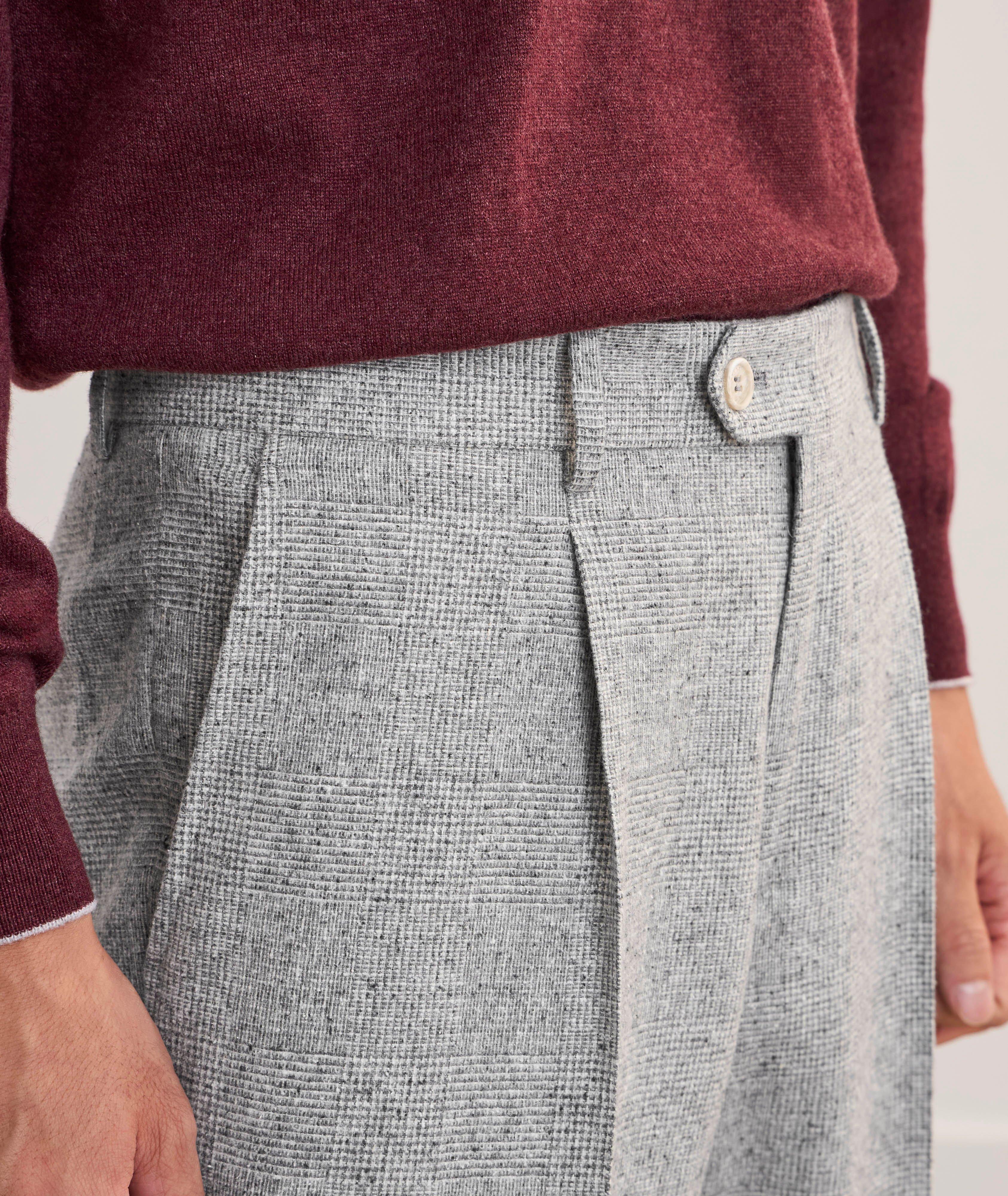 Pleated Plaid Suit Pants image 3