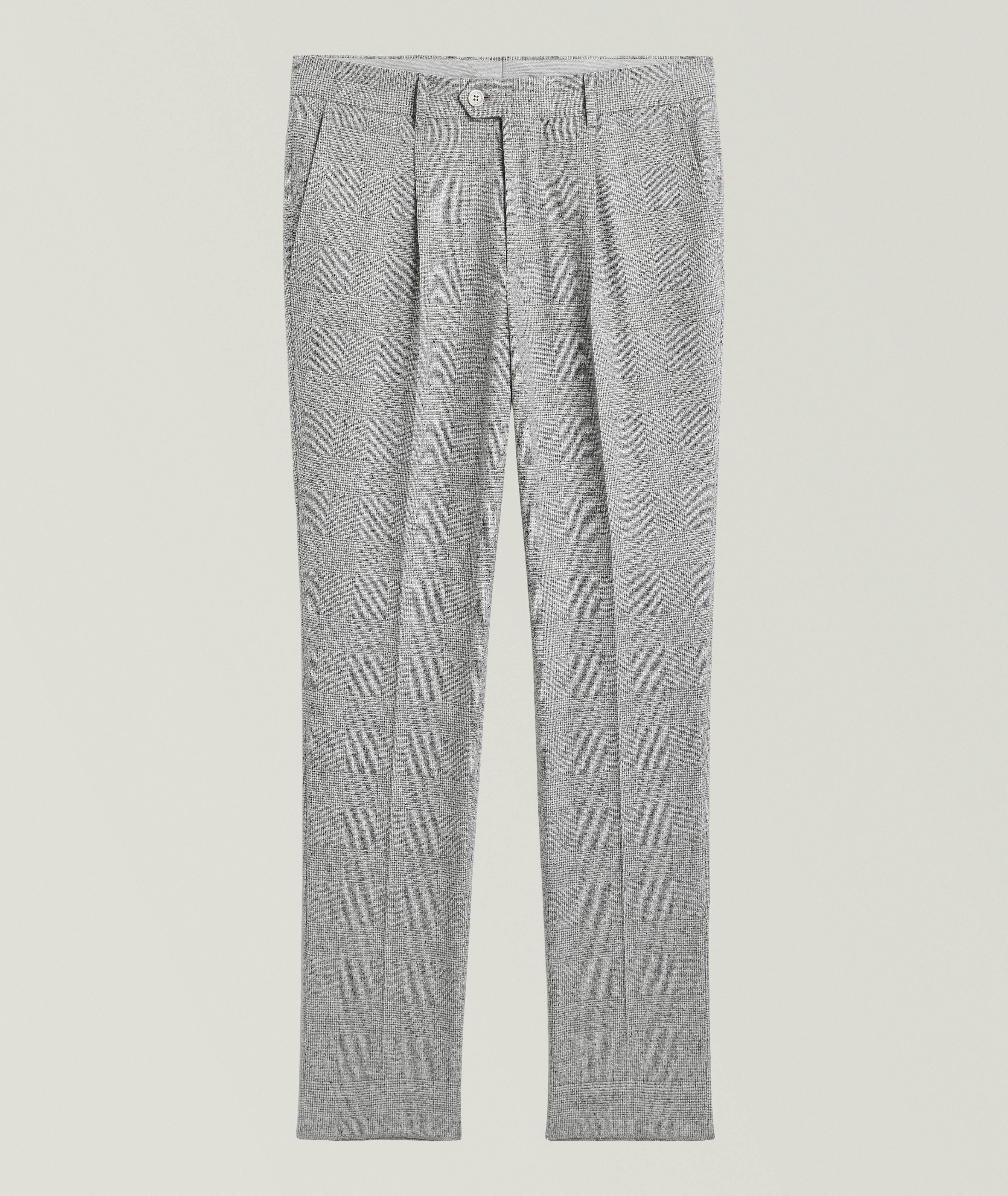 Pleated Plaid Suit Pants image 0