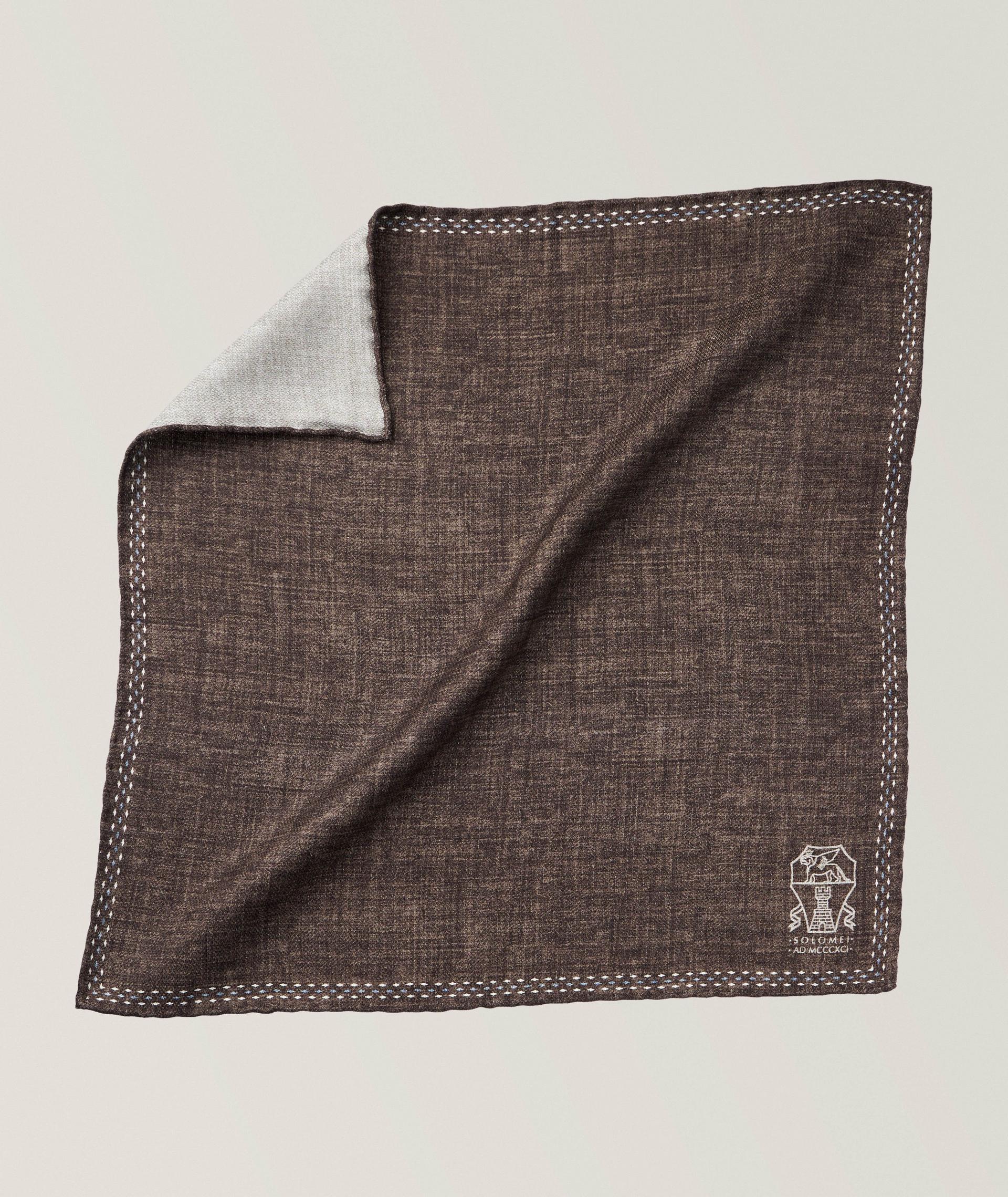 Printed Logo Silk Pocket Square  image 0