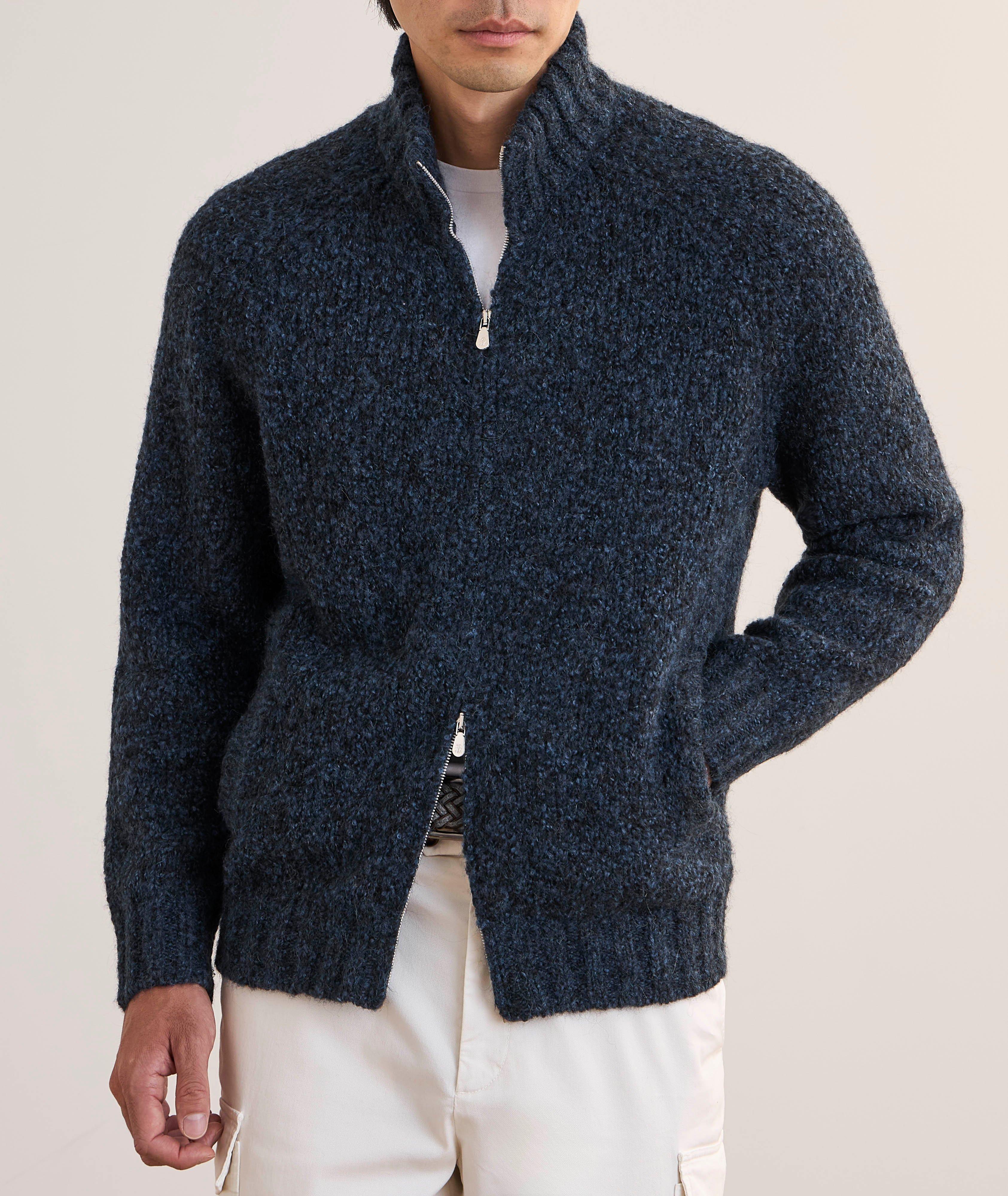 Cardigan en cachemire chiné à glissière image 1
