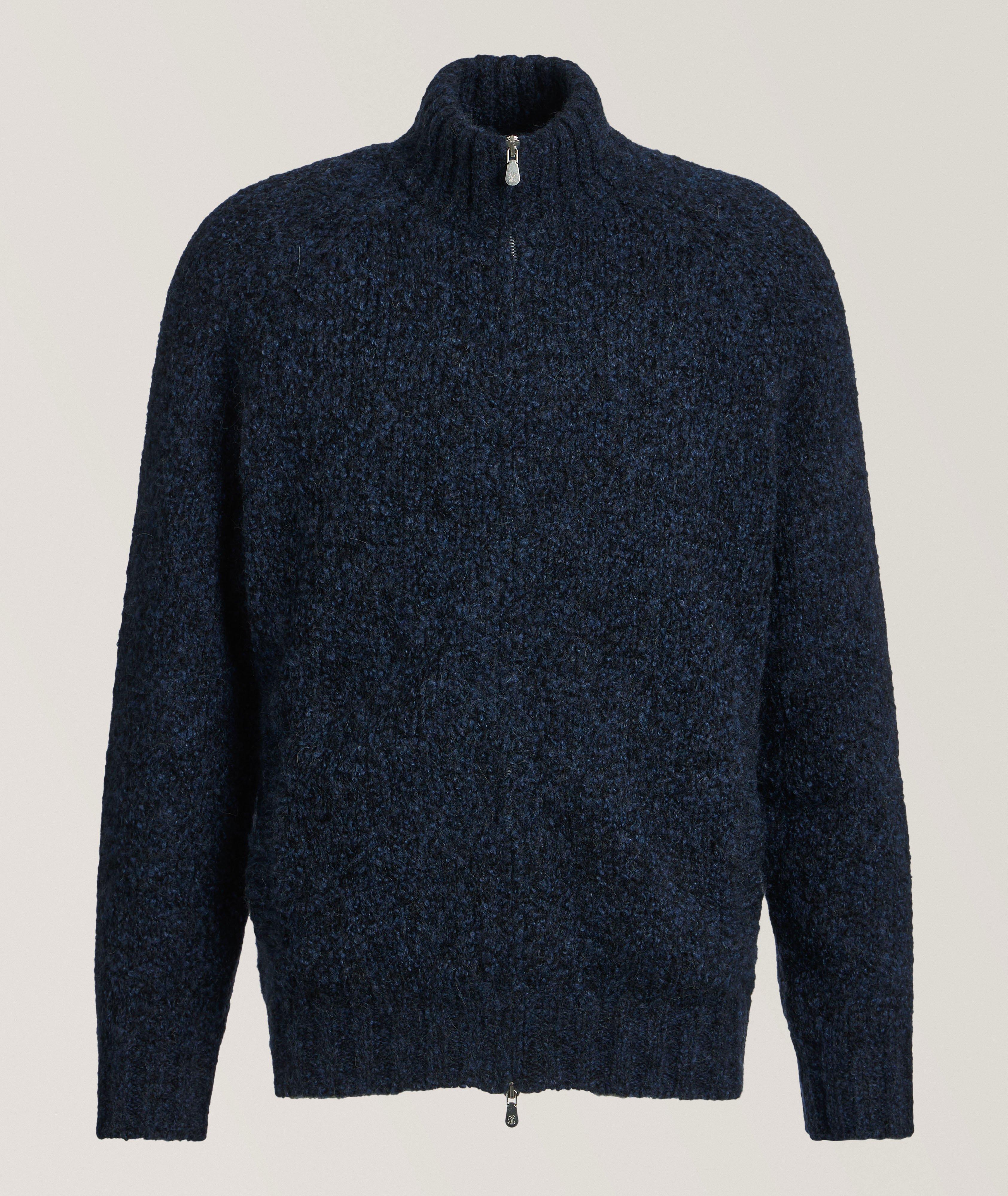 Cardigan en cachemire chiné à glissière image 0
