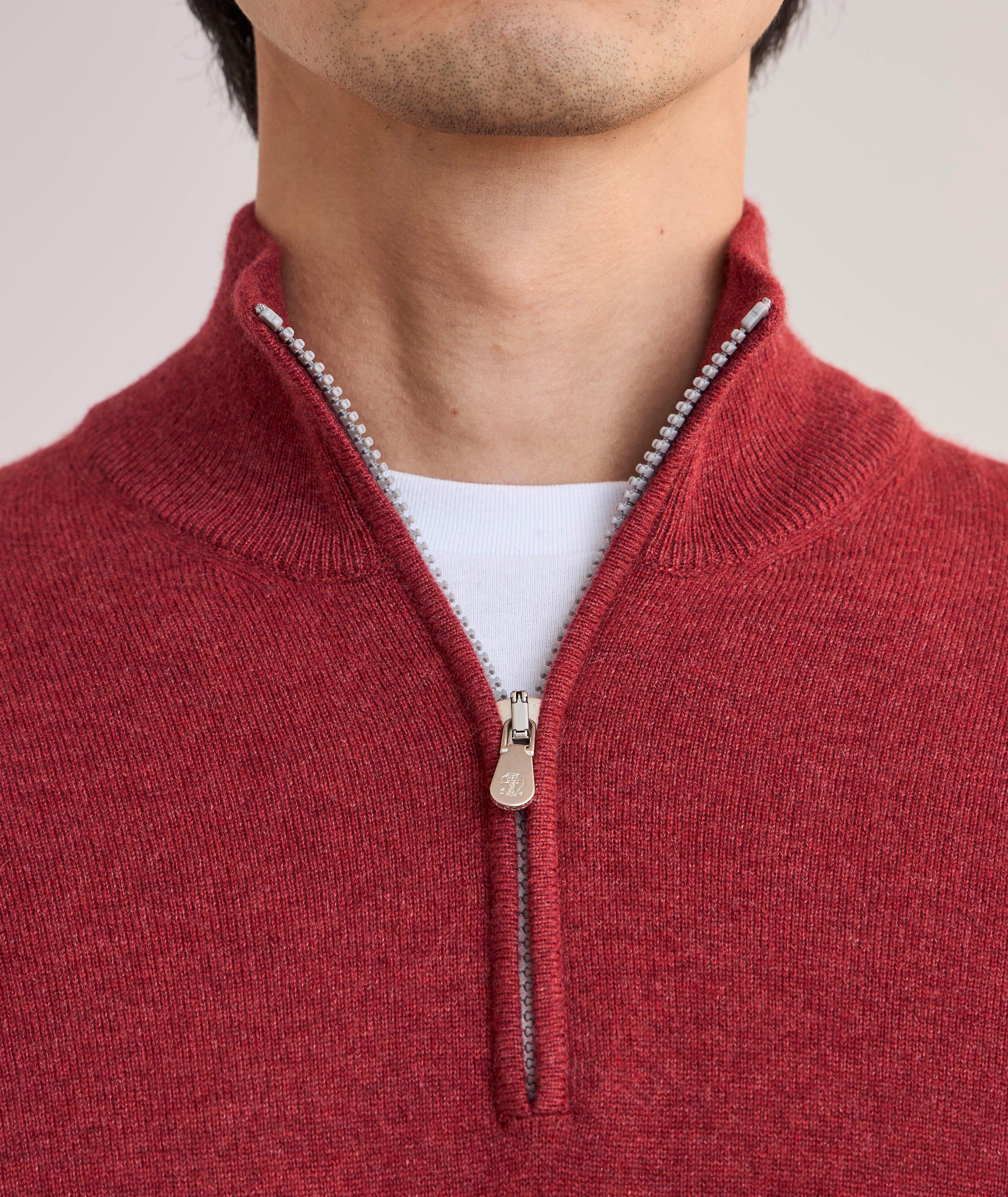 Pull en cachemire à glissière partielle image 3