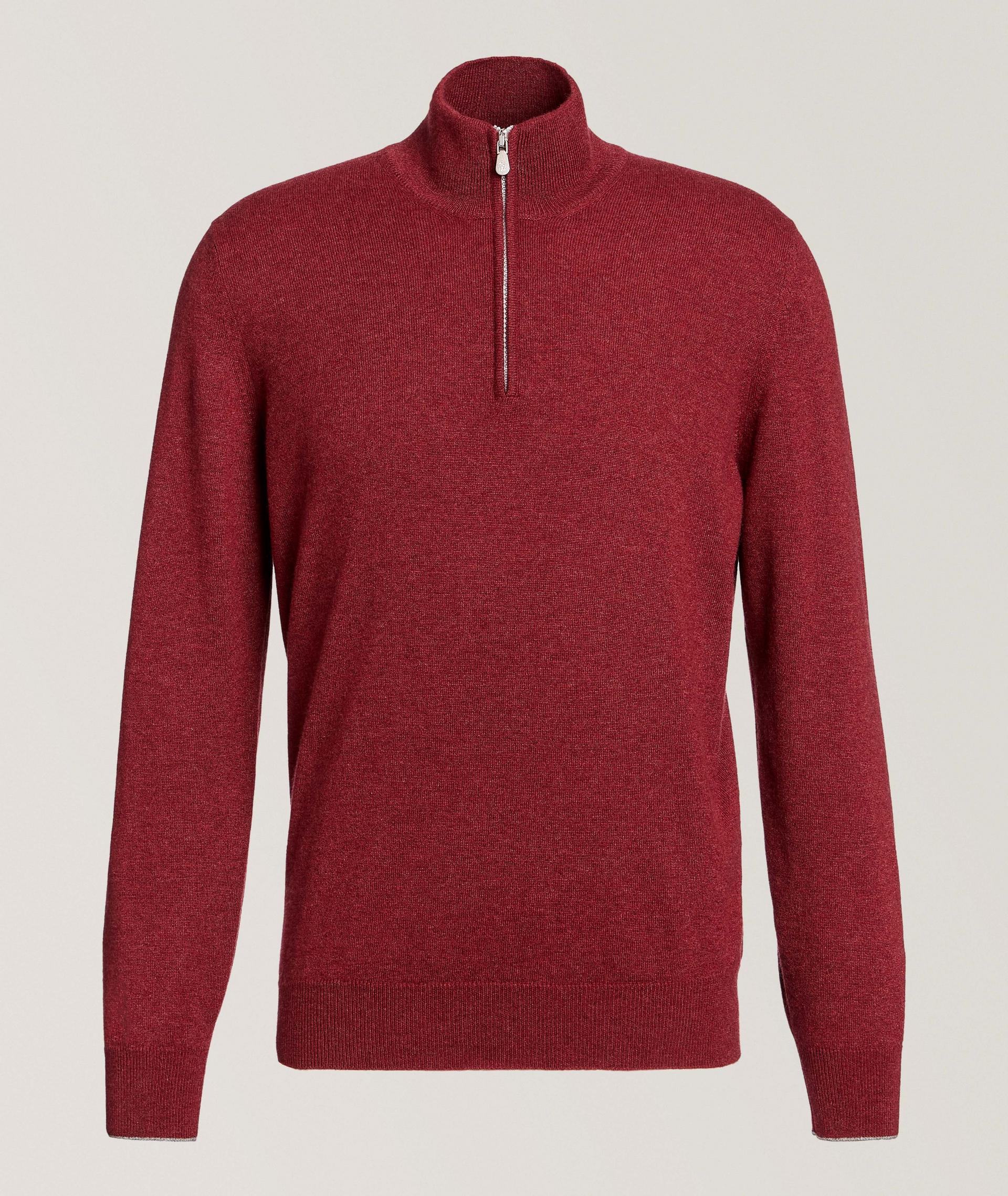 Pull en cachemire à glissière partielle image 0