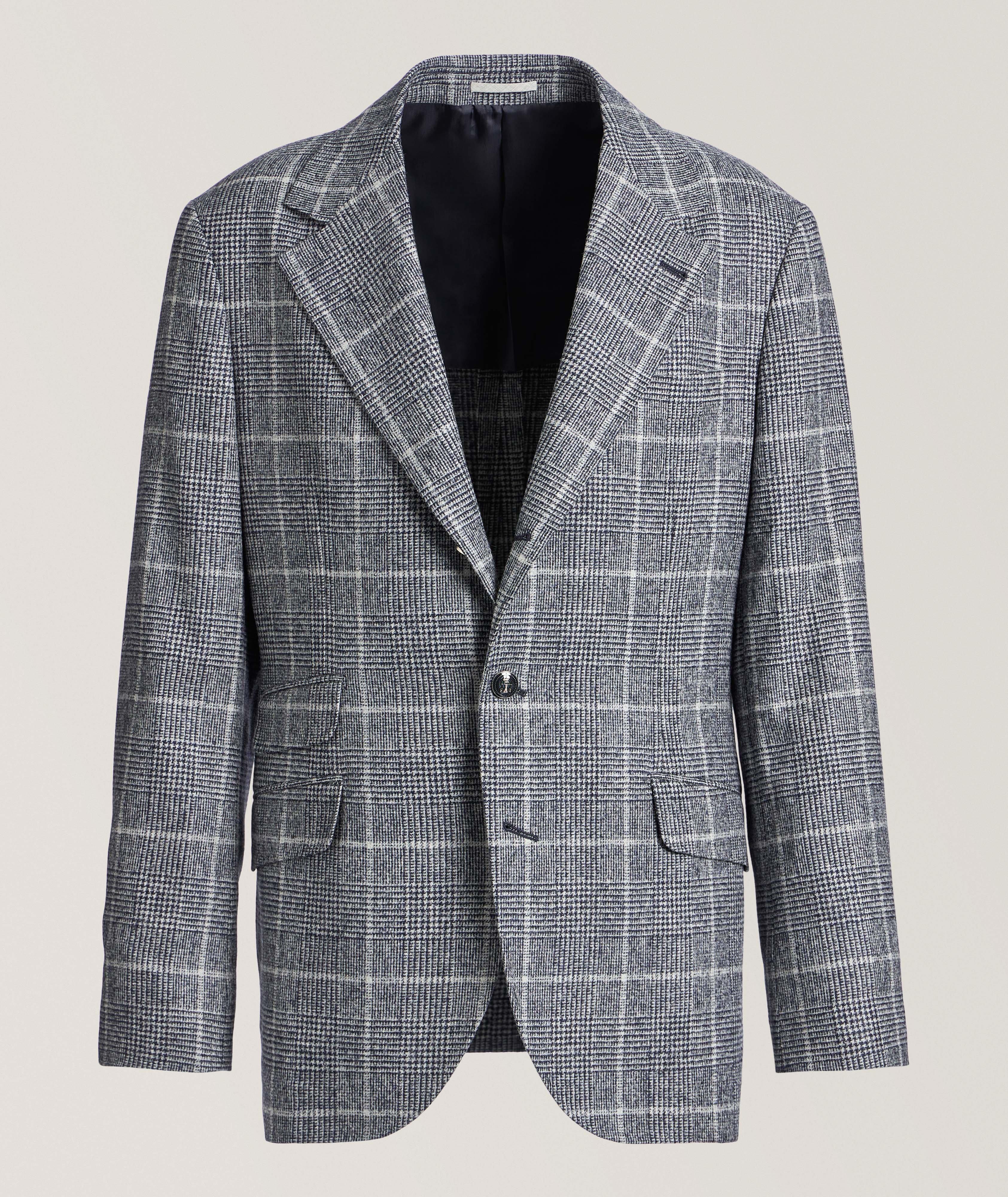 Brunello Cucinelli★素敵！Wool Blend Tweed DB Monili Jacket BRUNELLO CUCINELLI Double-breasted houndstooth wool-blend