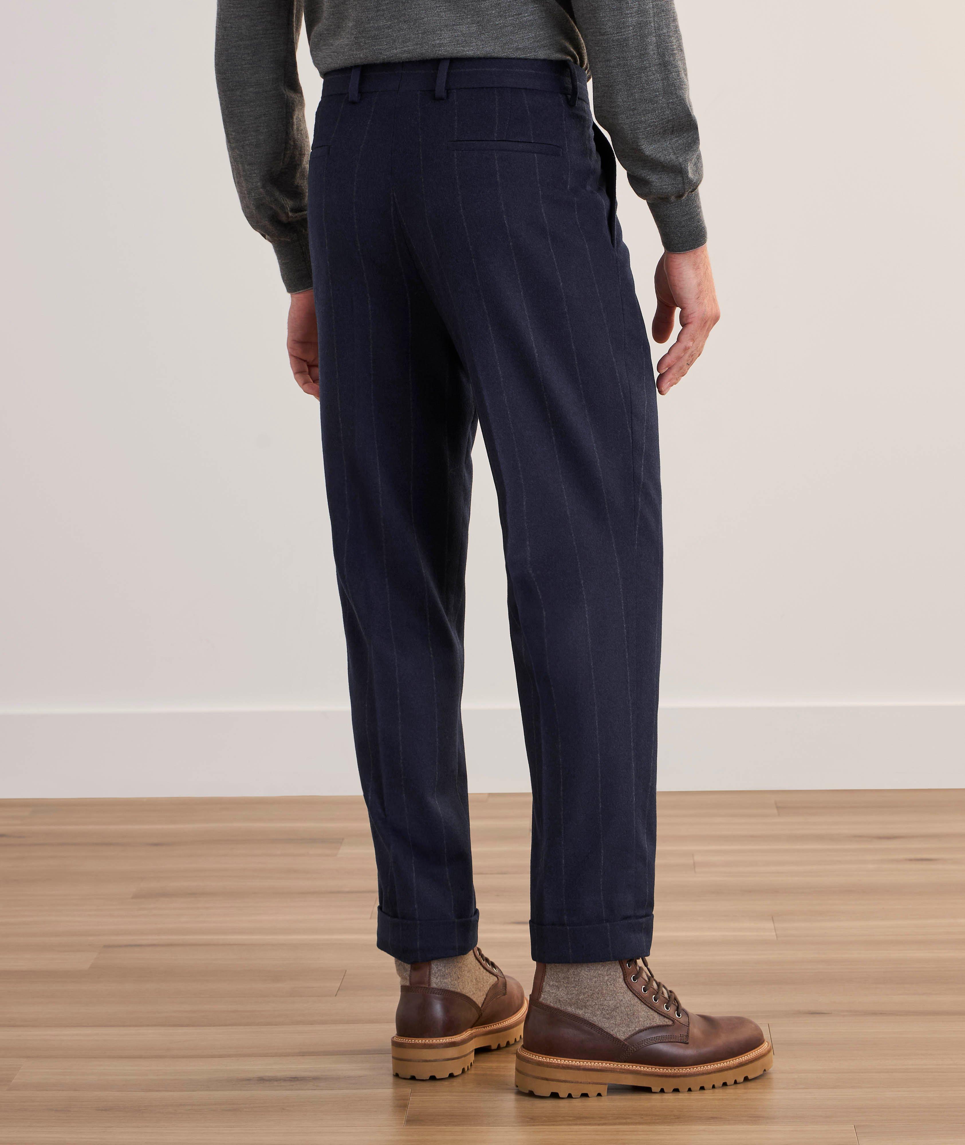 Pinstripe Pleated Suit Pants image 2