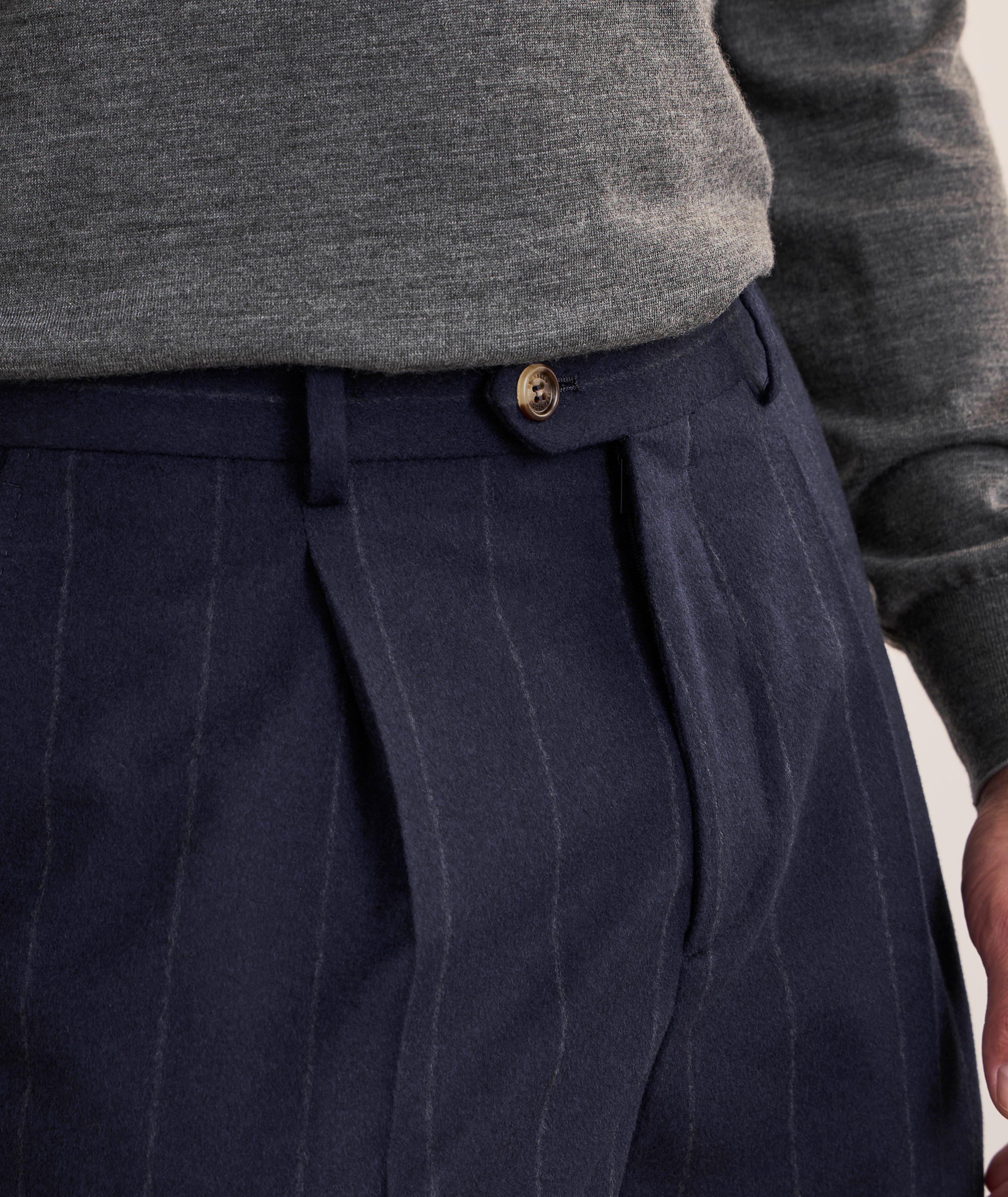 Pinstripe Pleated Suit Pants image 3