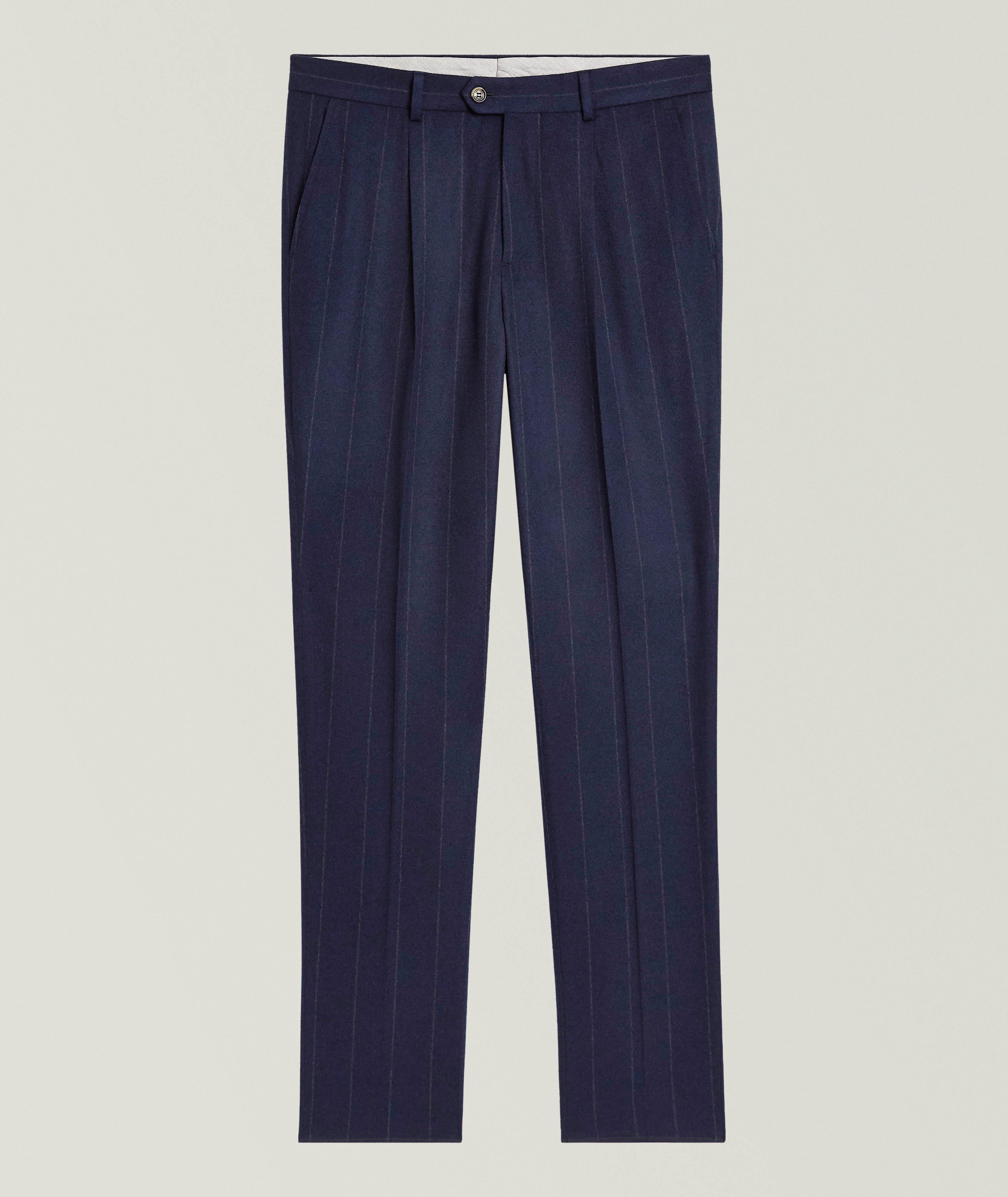 Pinstripe Pleated Suit Pants image 0