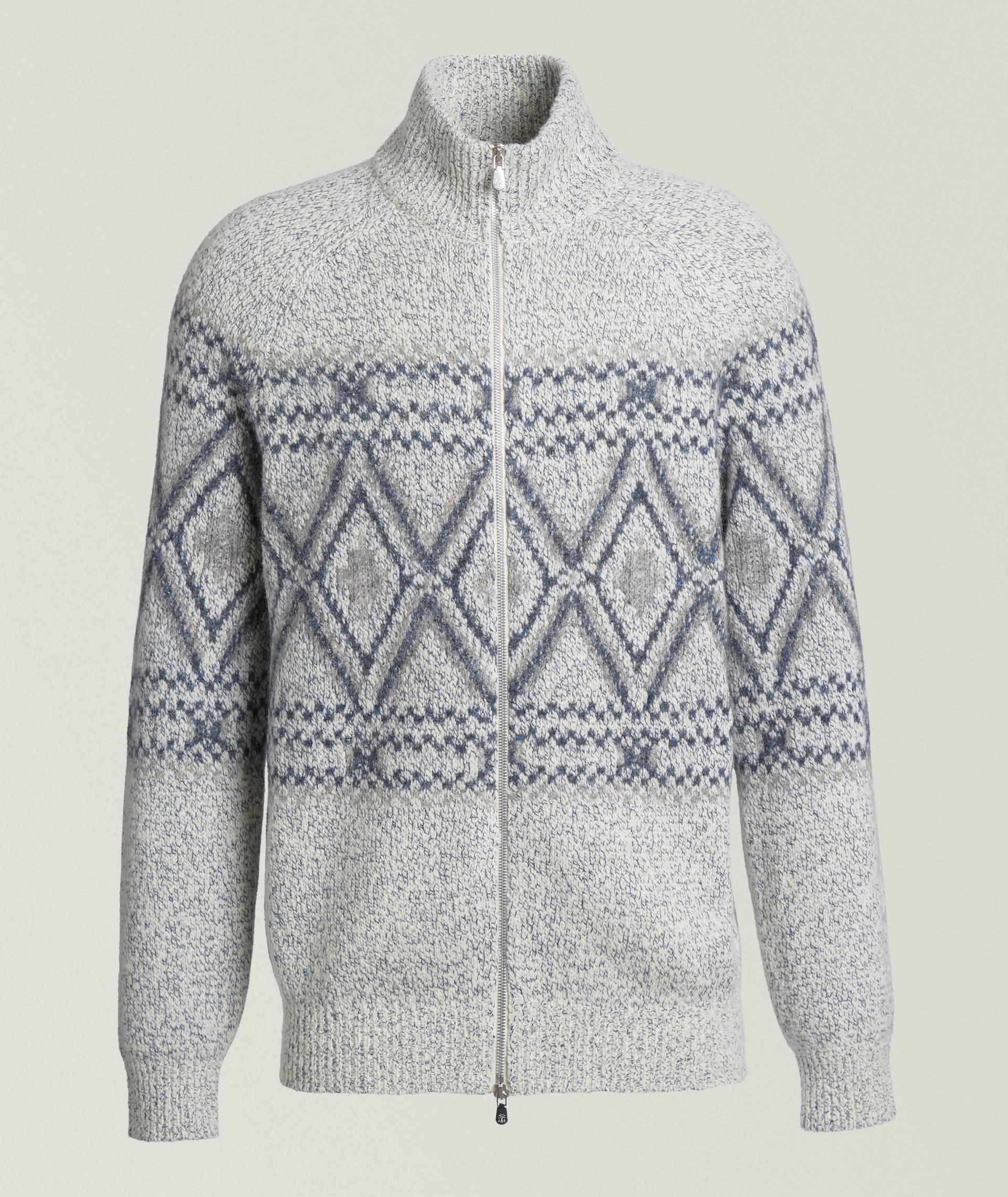Cardigan en tricot jacquard à glissière image 0