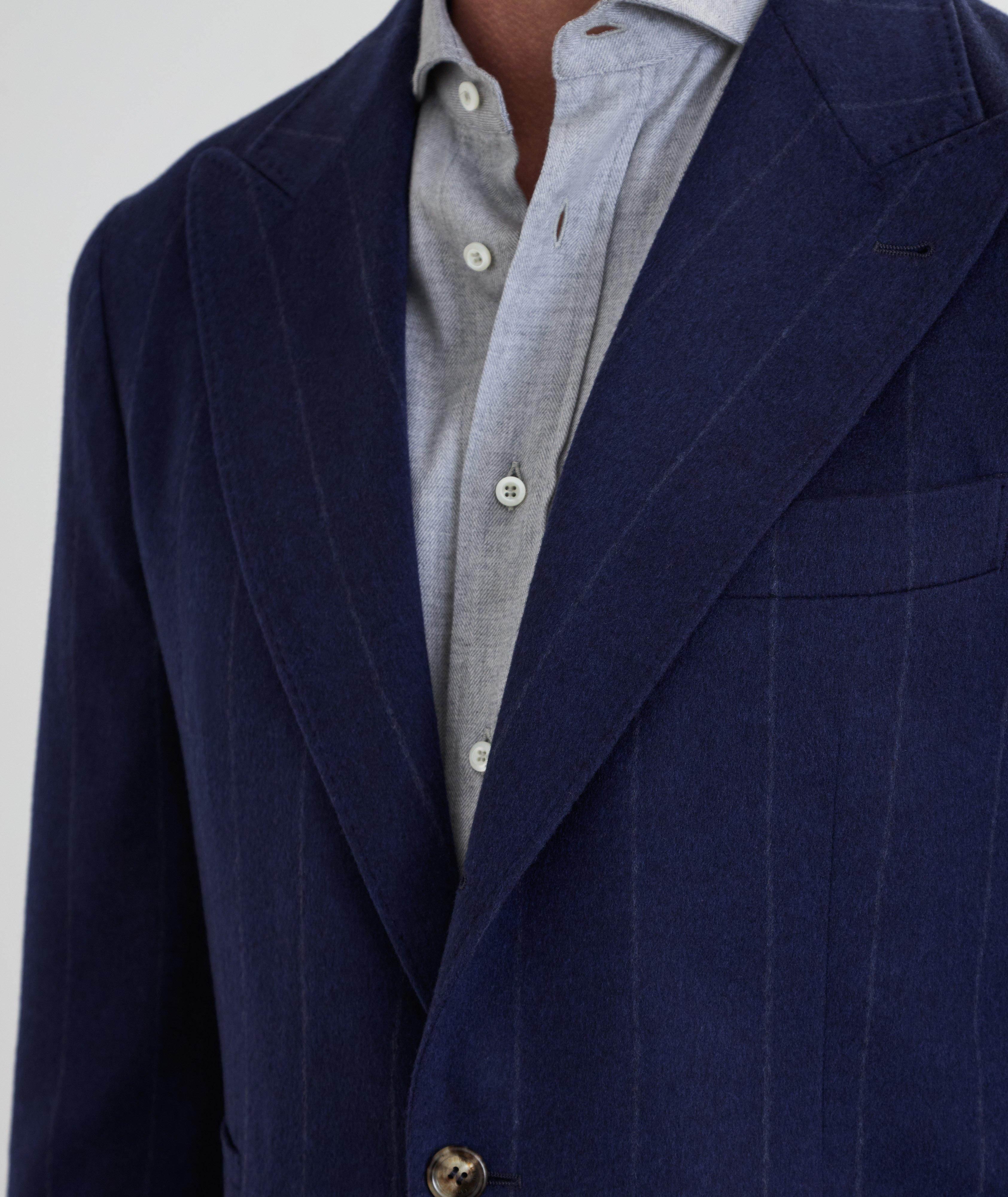 Veste de costume en laine mélangée à fines rayures image 3