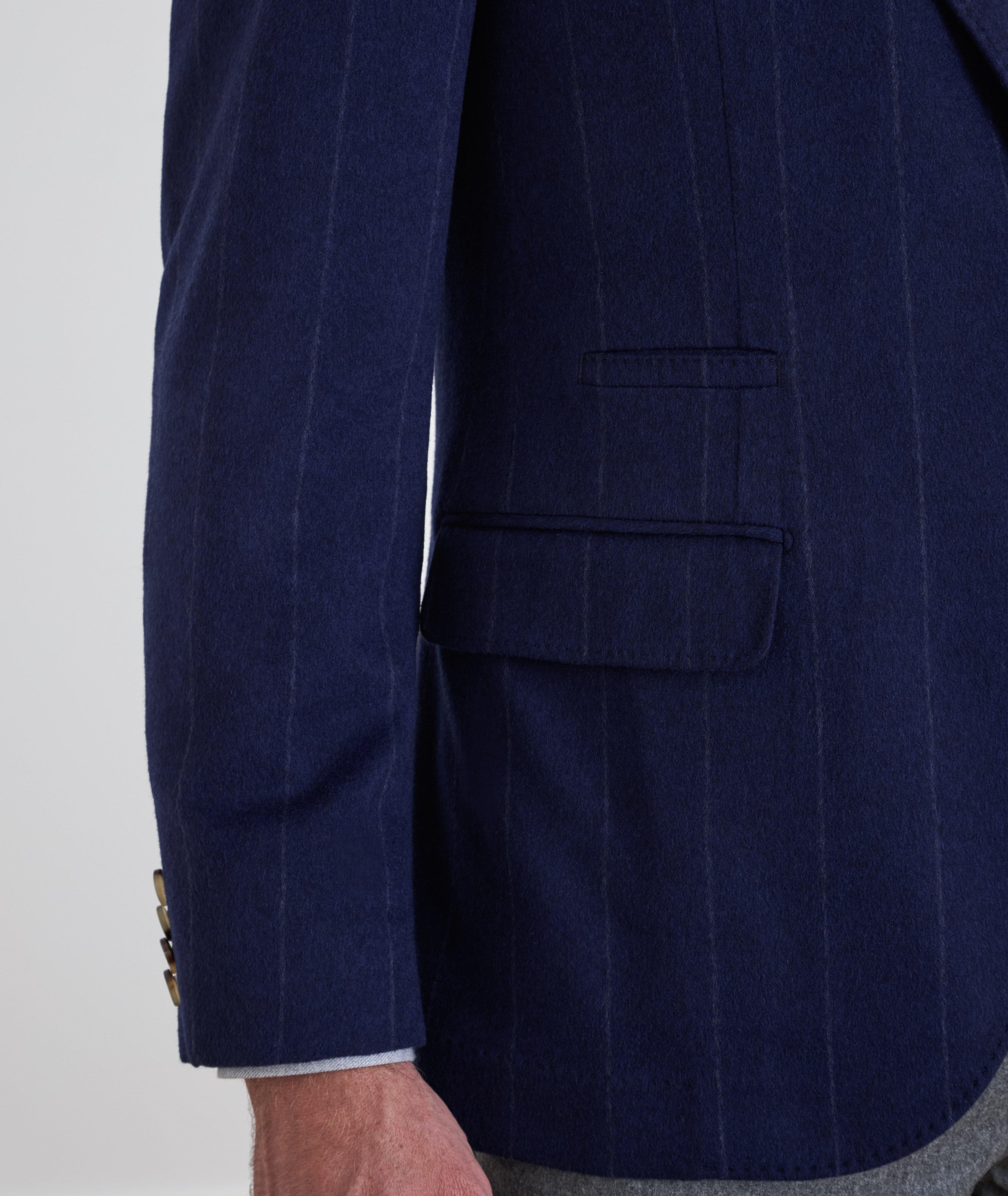Veste de costume en laine mélangée à fines rayures image 4