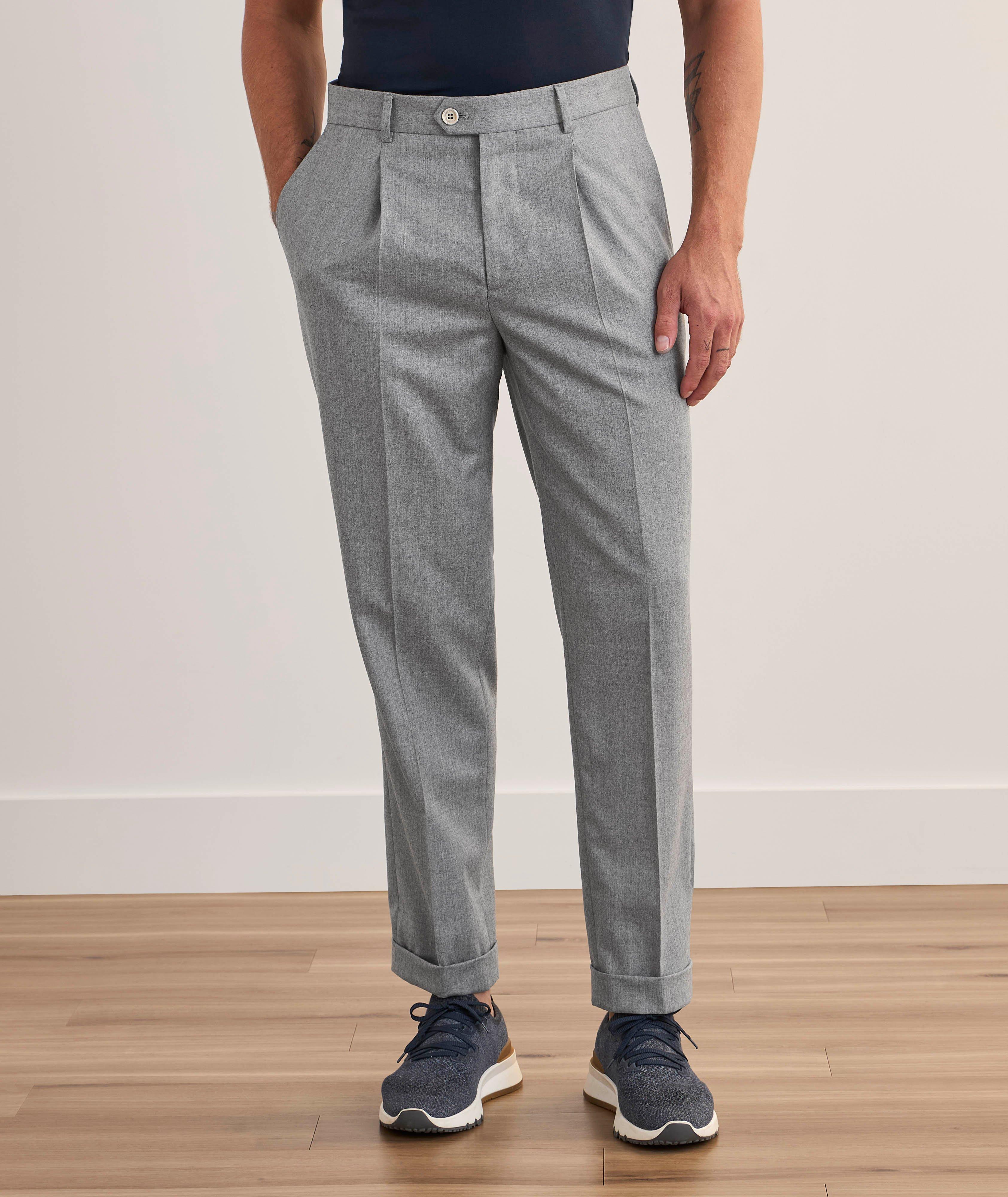 Virgin Wool Pleated Pants image 1
