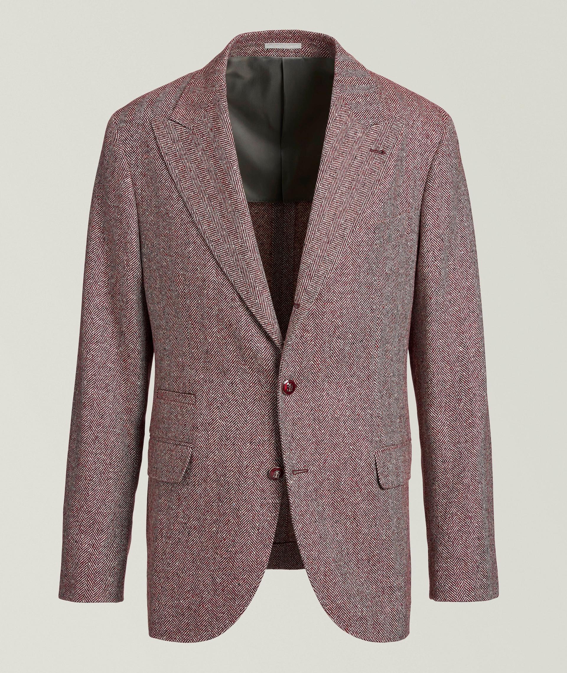 Herringbone Wool-Cashmere Peak Sport Jacket image 0