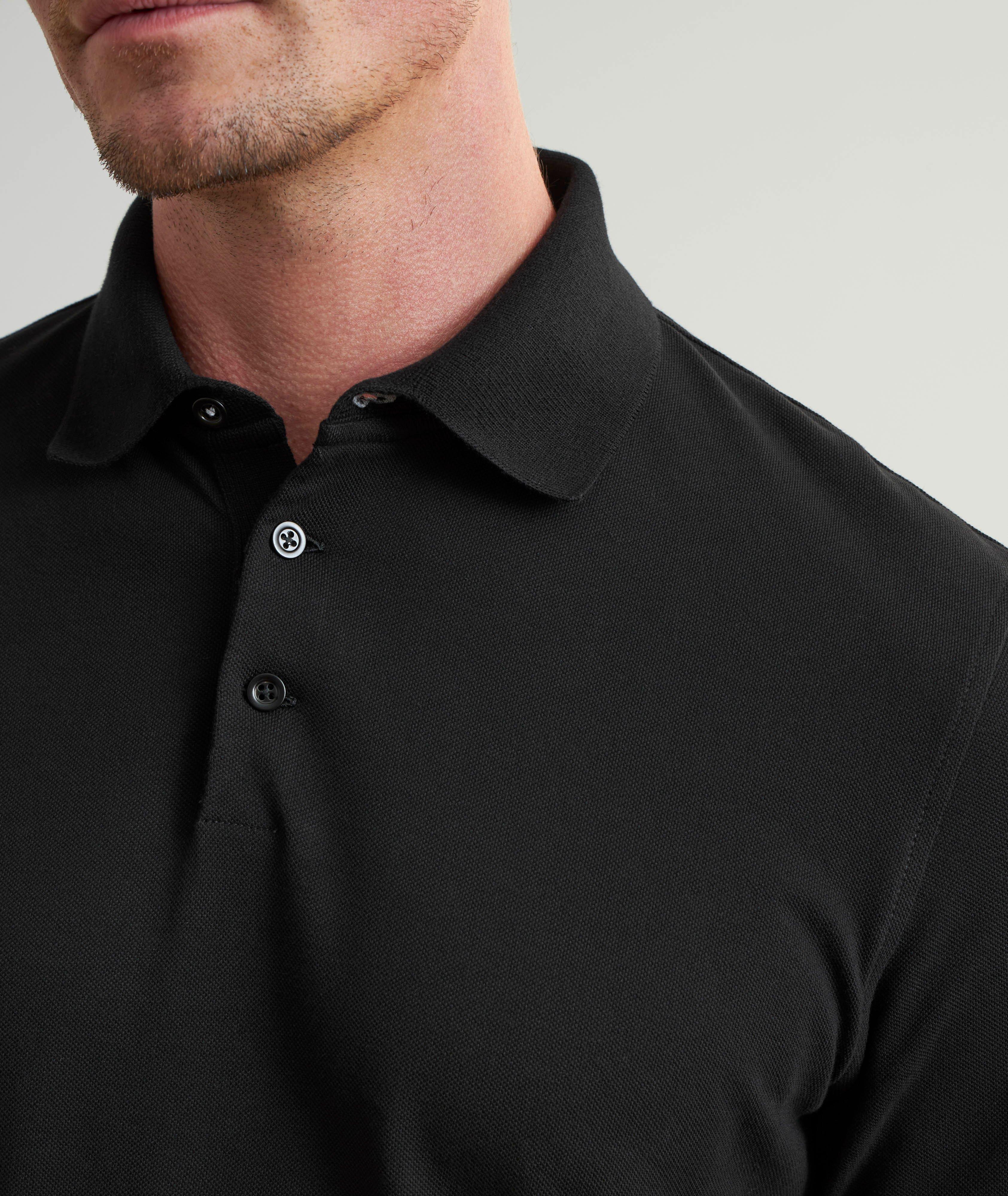 Cotton Piqué Long-Sleeve Polo image 3