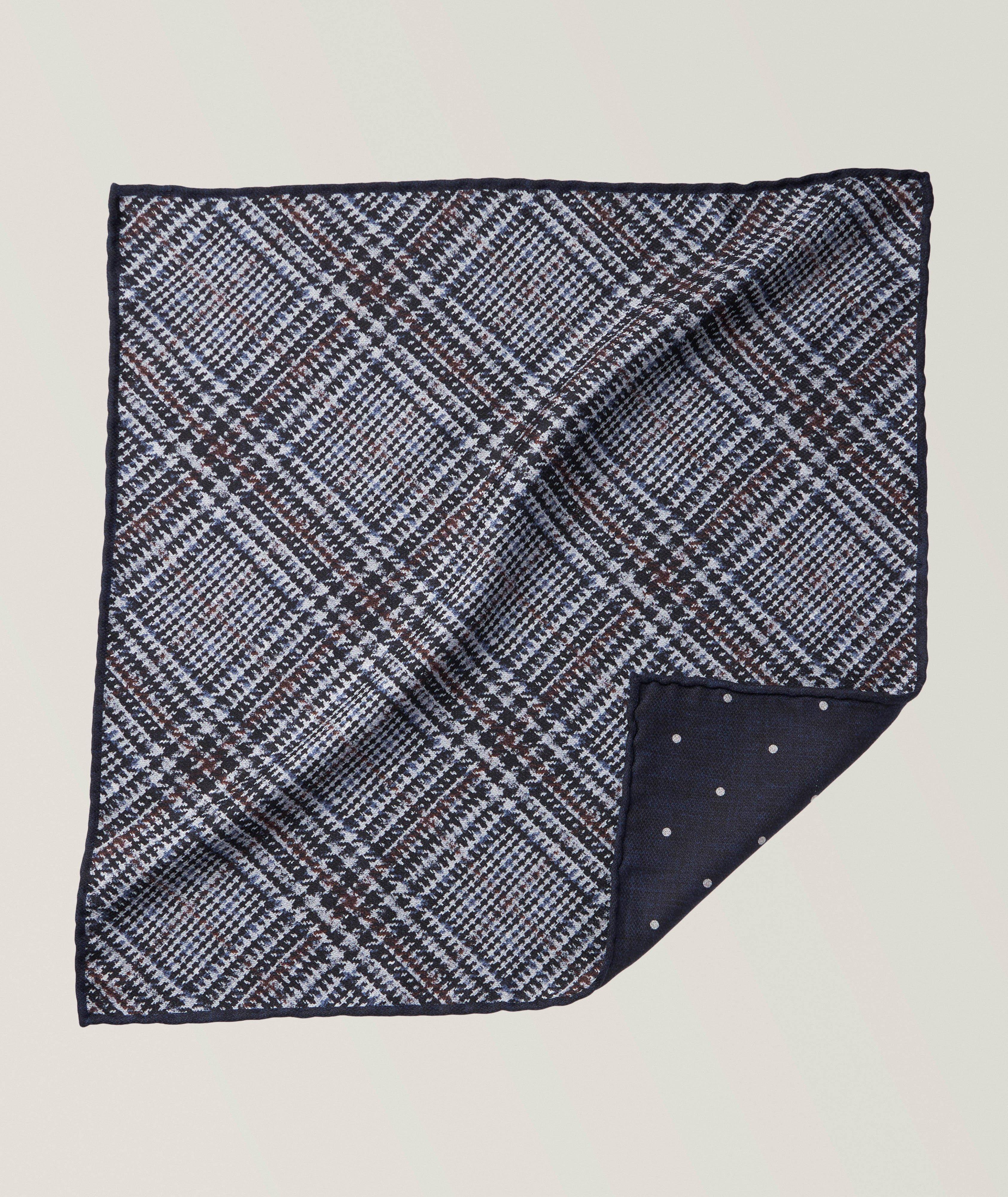 Reversible Prince of Wales-Dot Pocket Square image 0